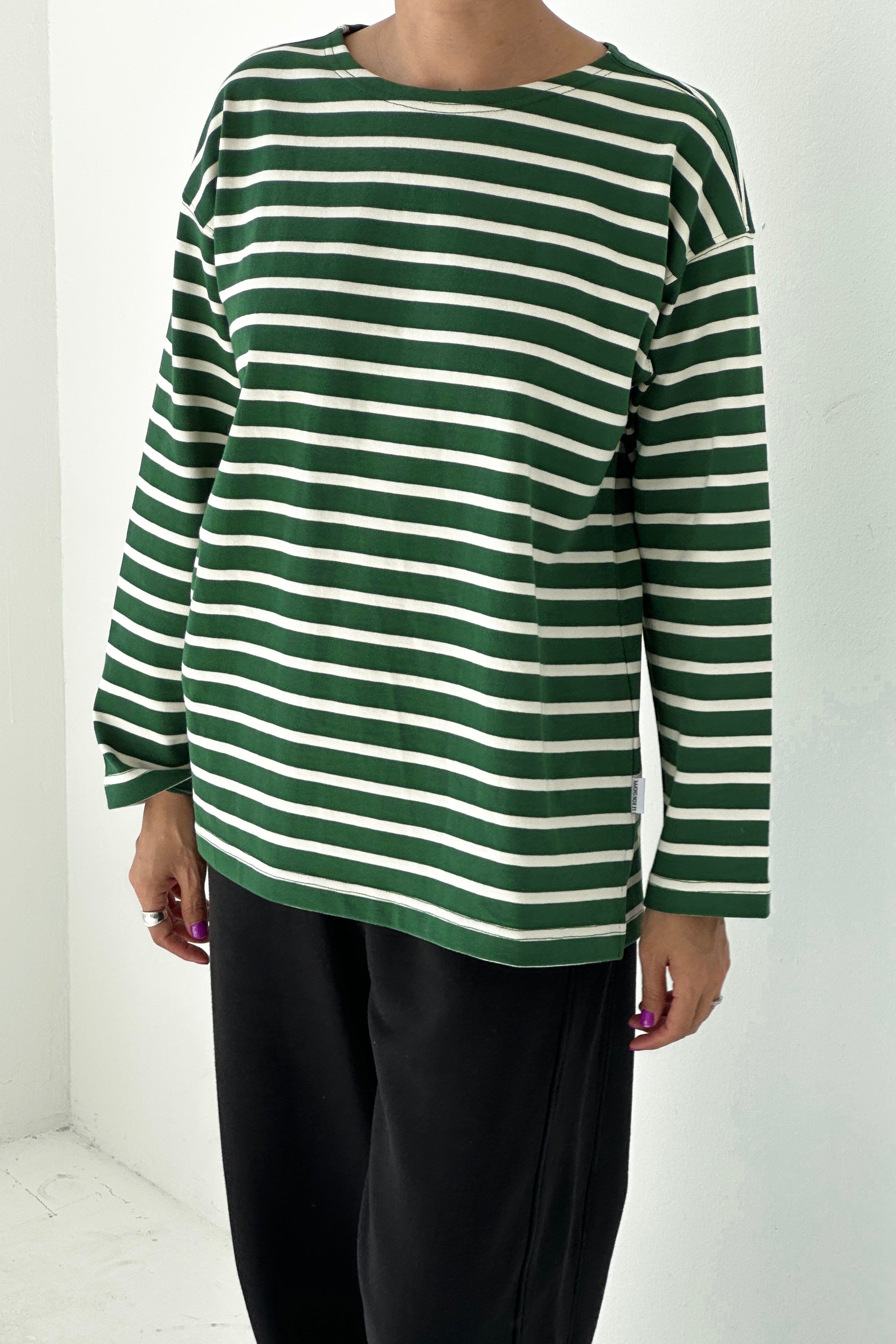 Marseille Top - White Stripe on Pine