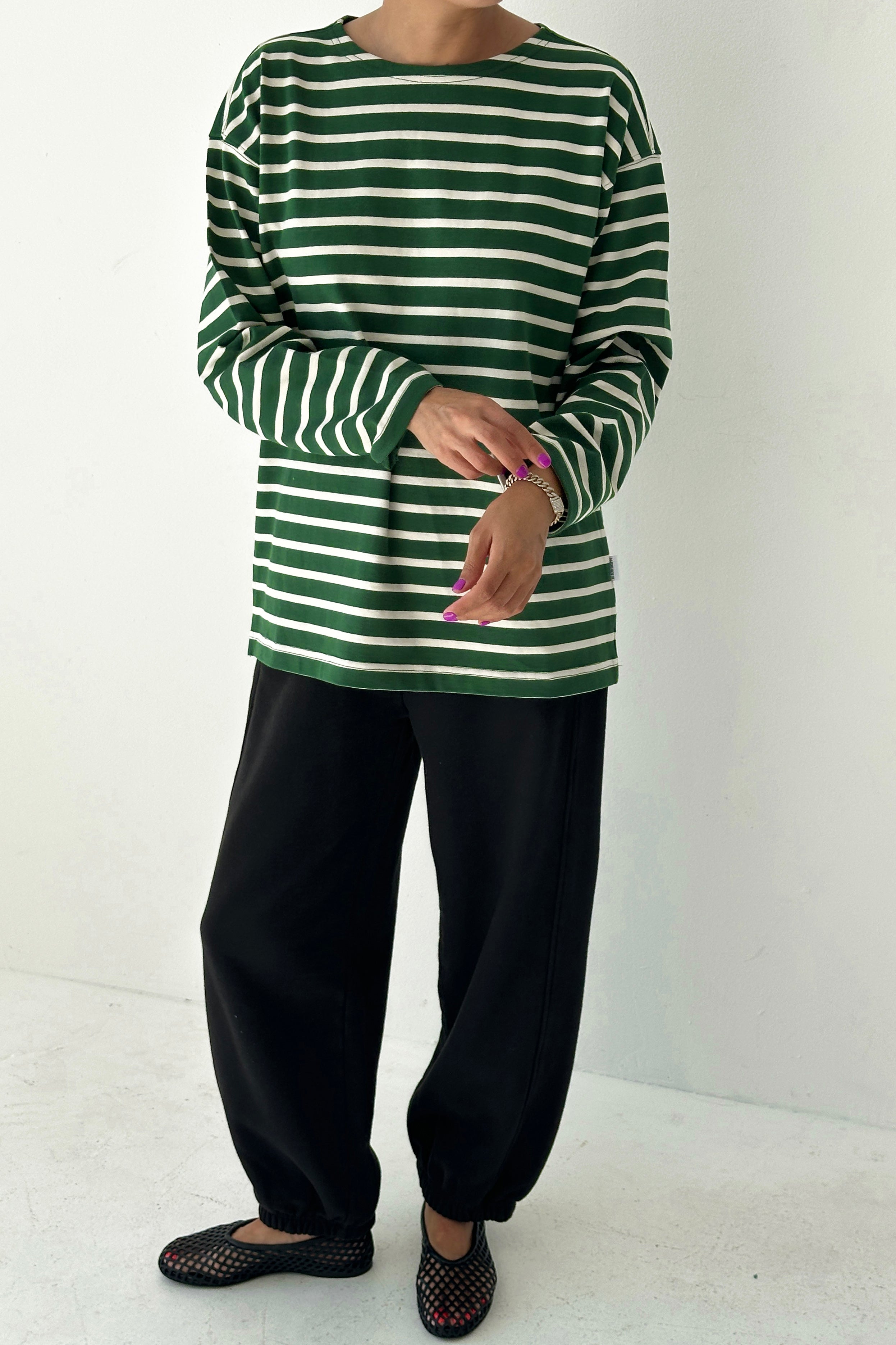 Marseille Top - White Stripe on Pine