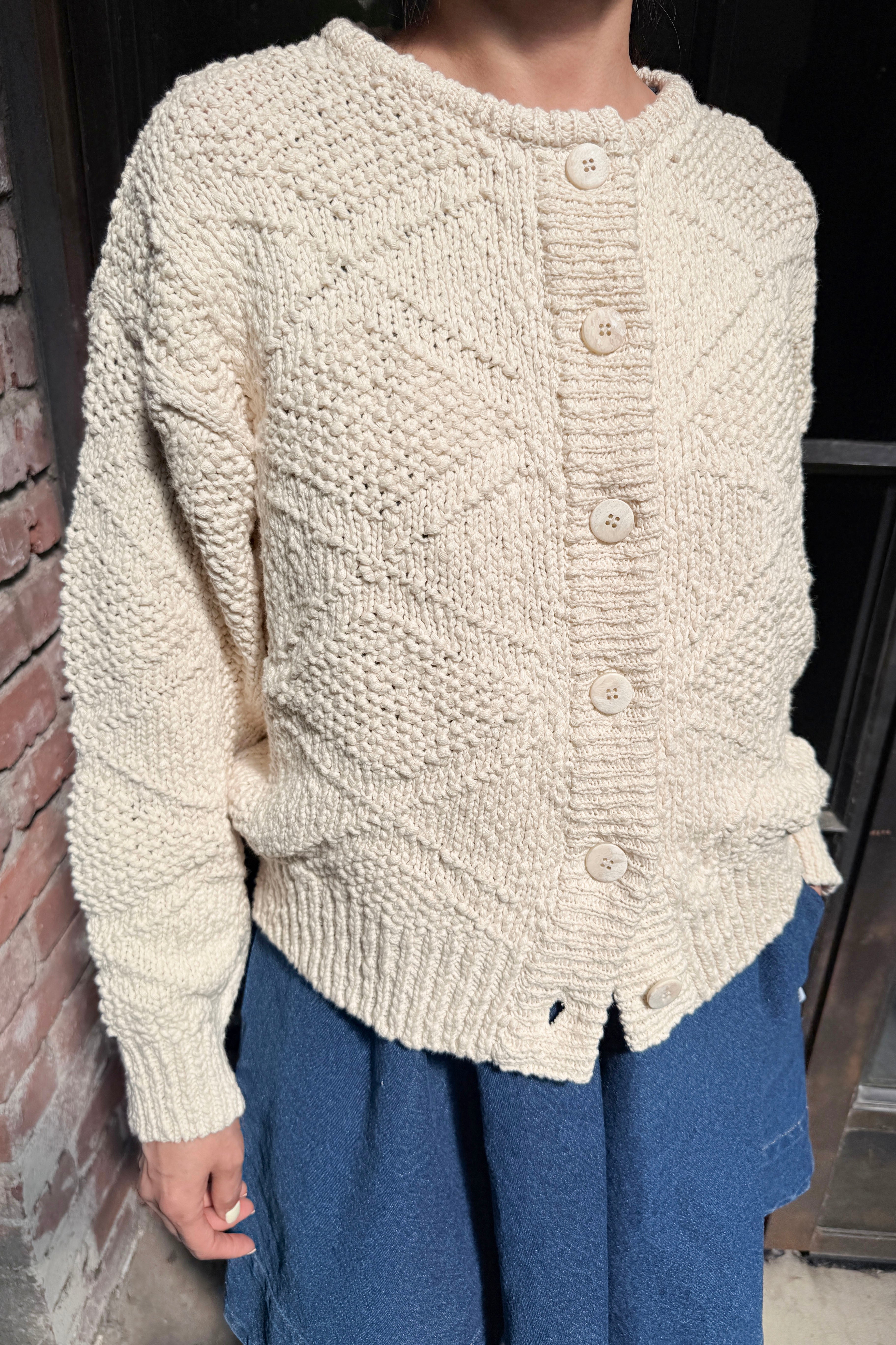 Mason Cotton Cardigan - Naturel