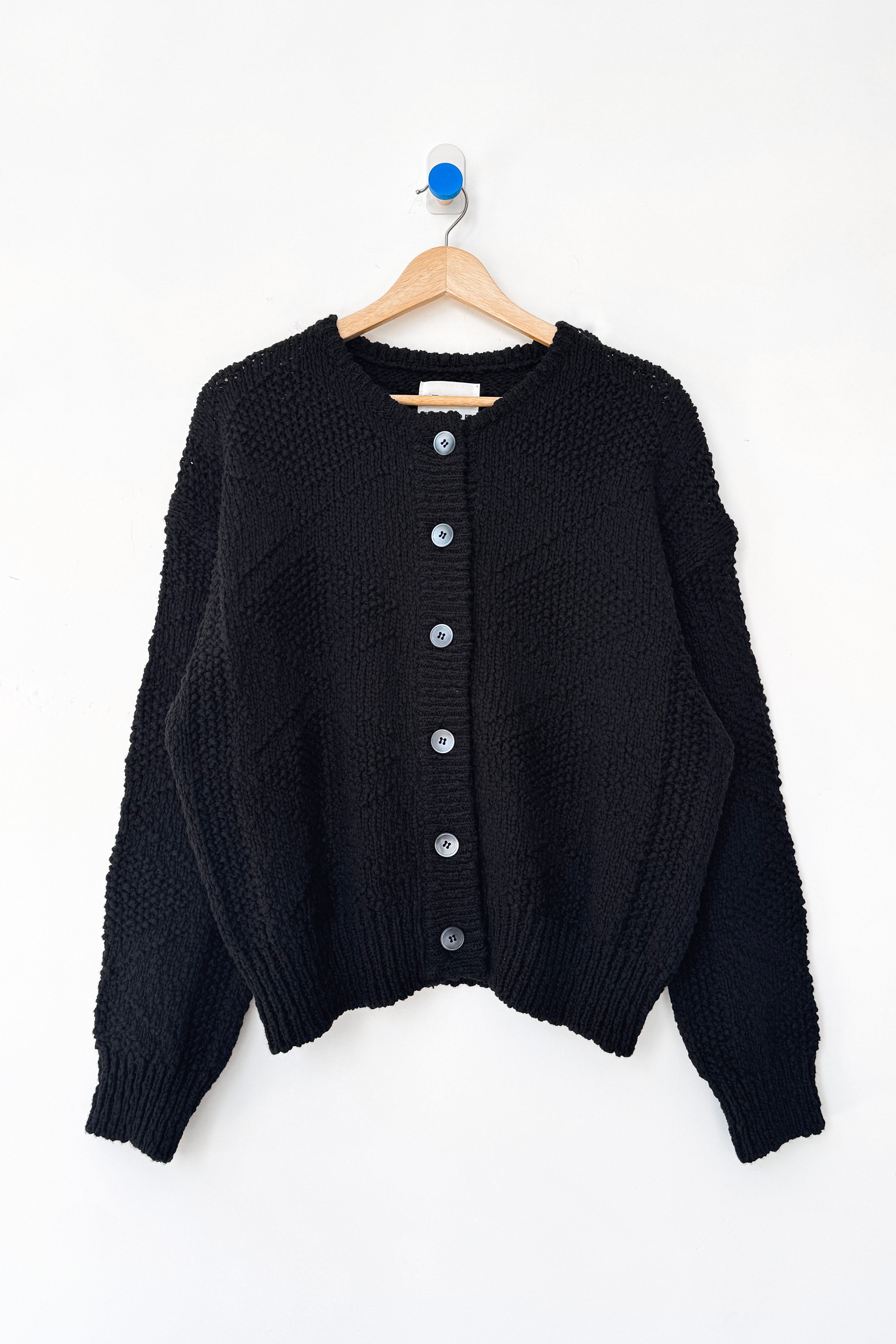 Mason Cotton Cardigan - Black
