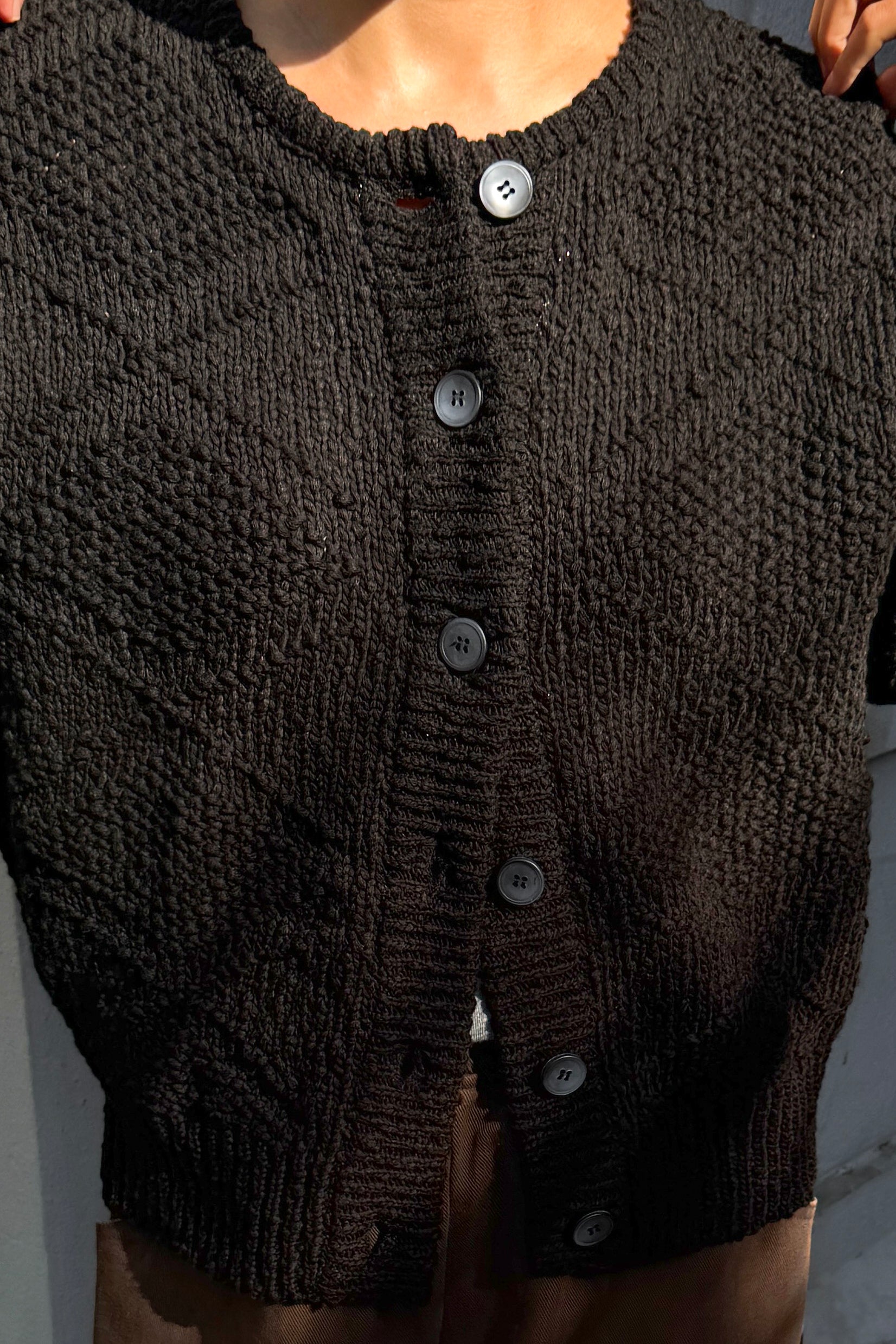 Mason Cotton Cardigan - Black