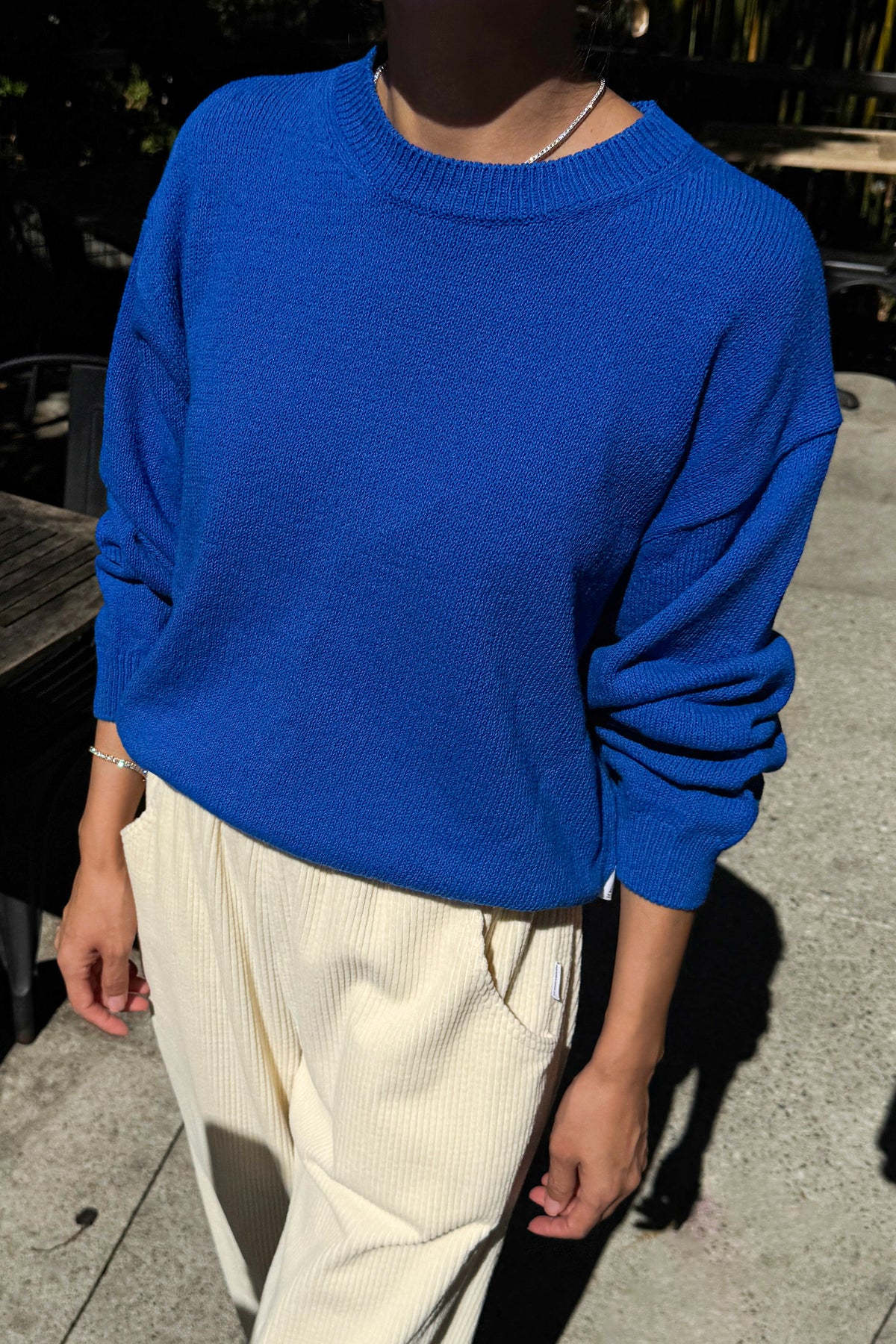 Milo Cotton Sweater - Cobalt