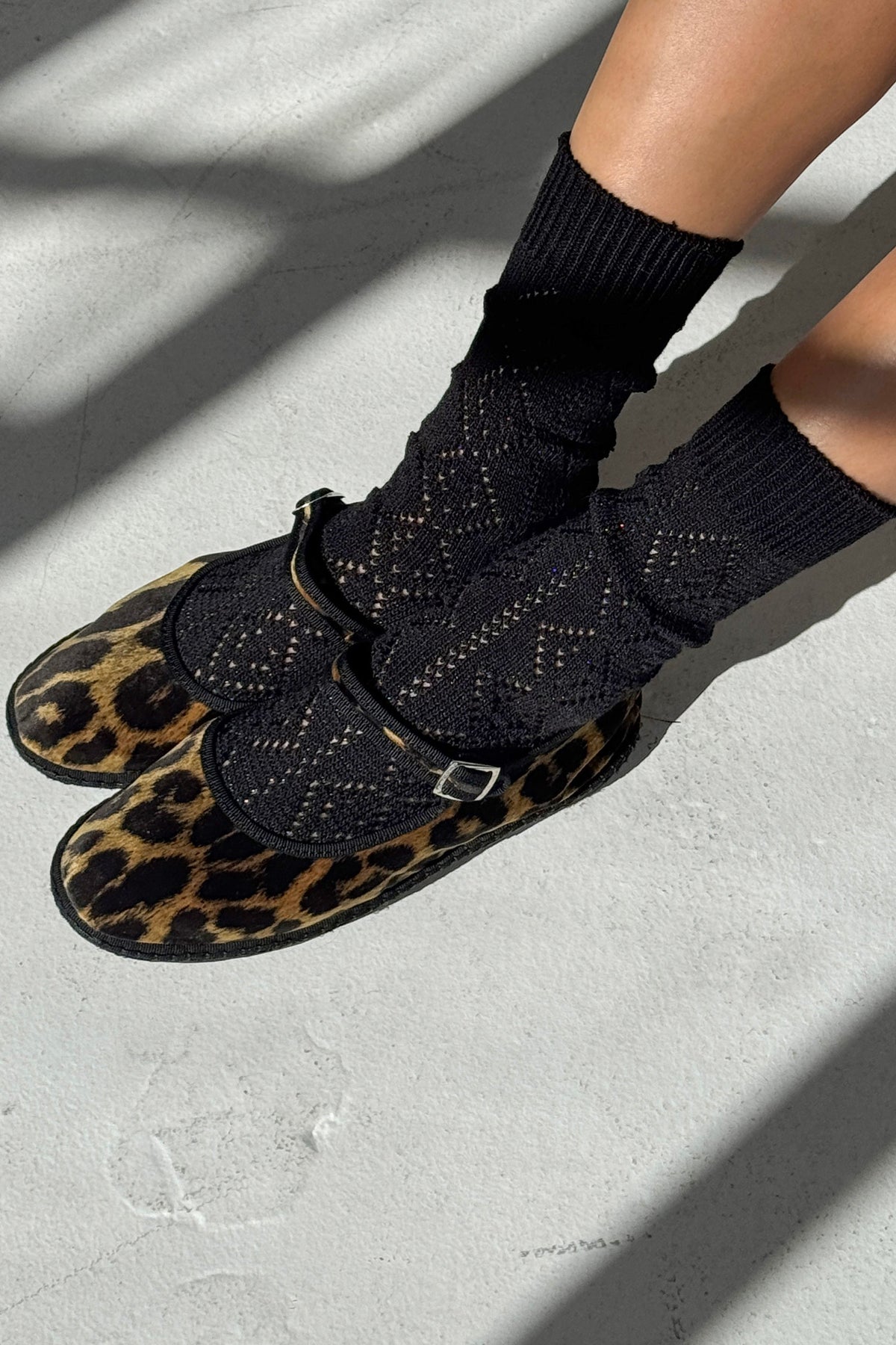 Modal Eyelet Socks - Jet Black