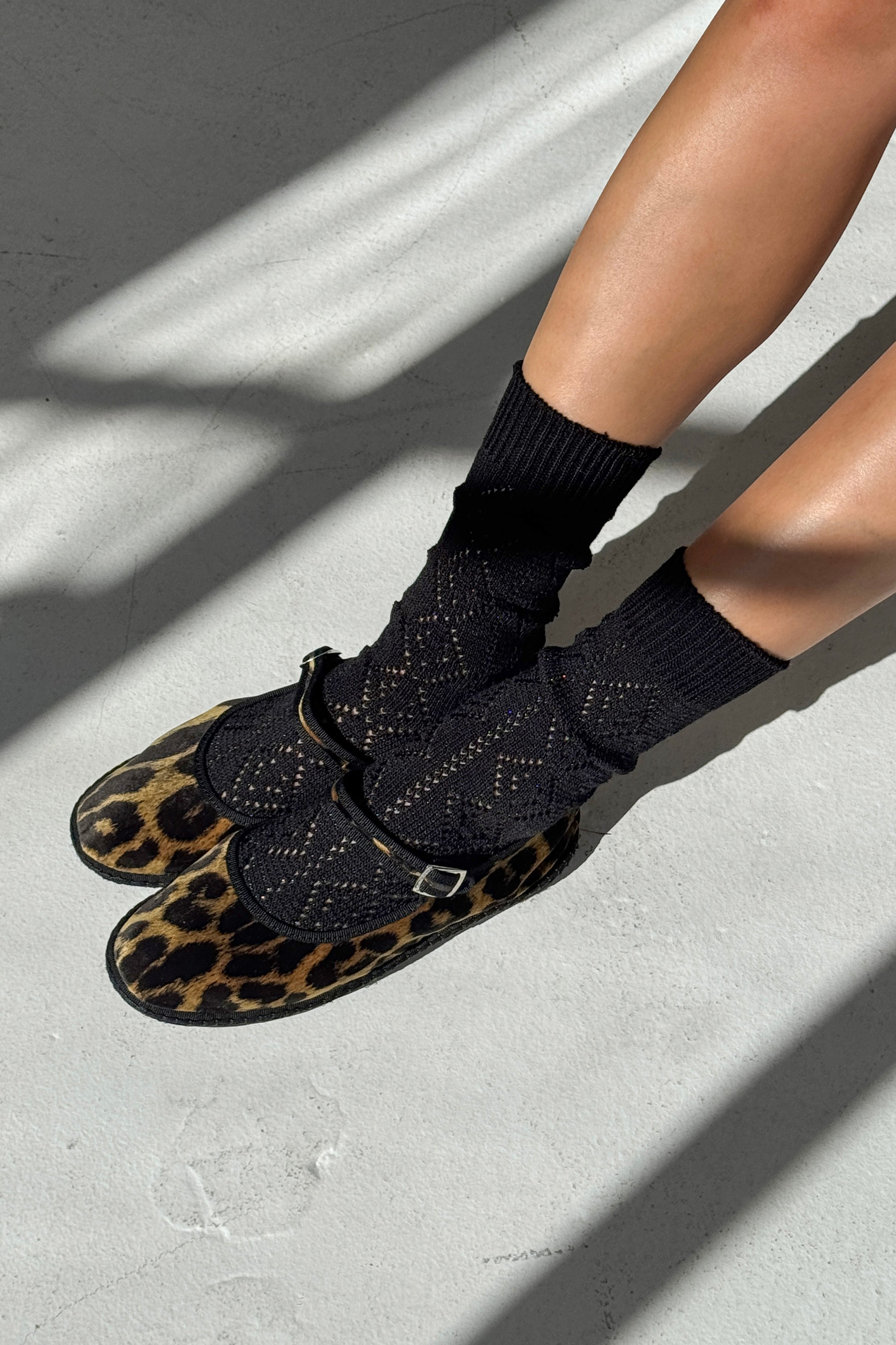 Modal Eyelet Socks - Jet Black