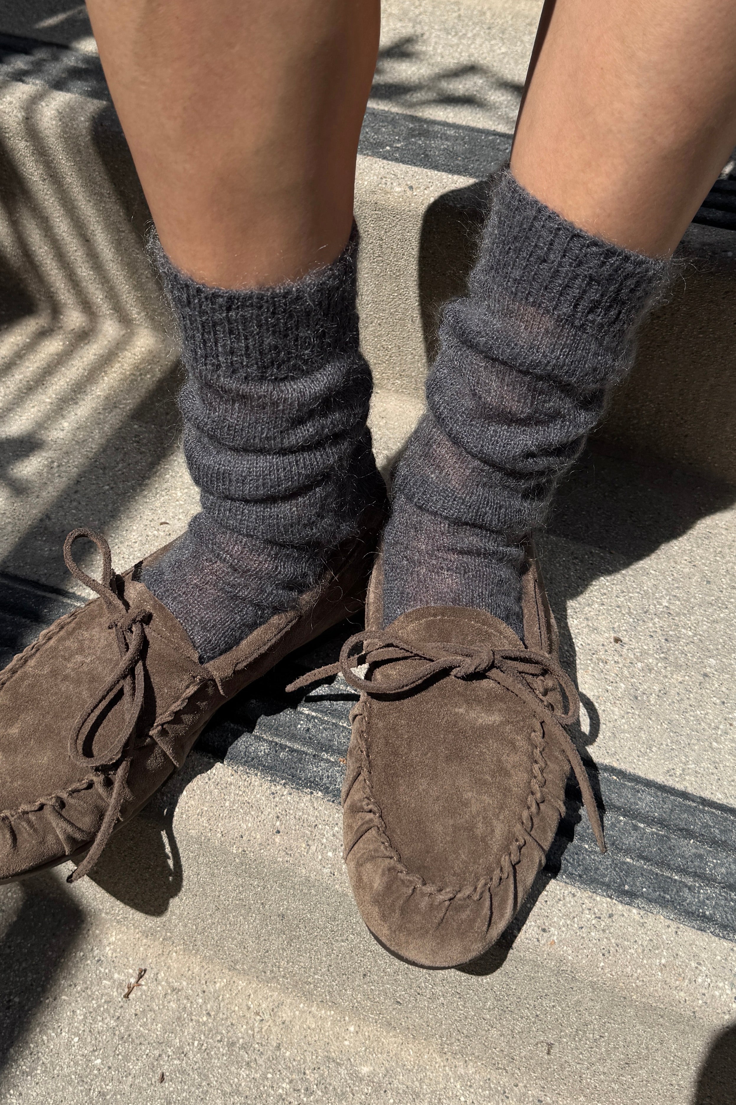 Mohair Veil Socks - Charcoal