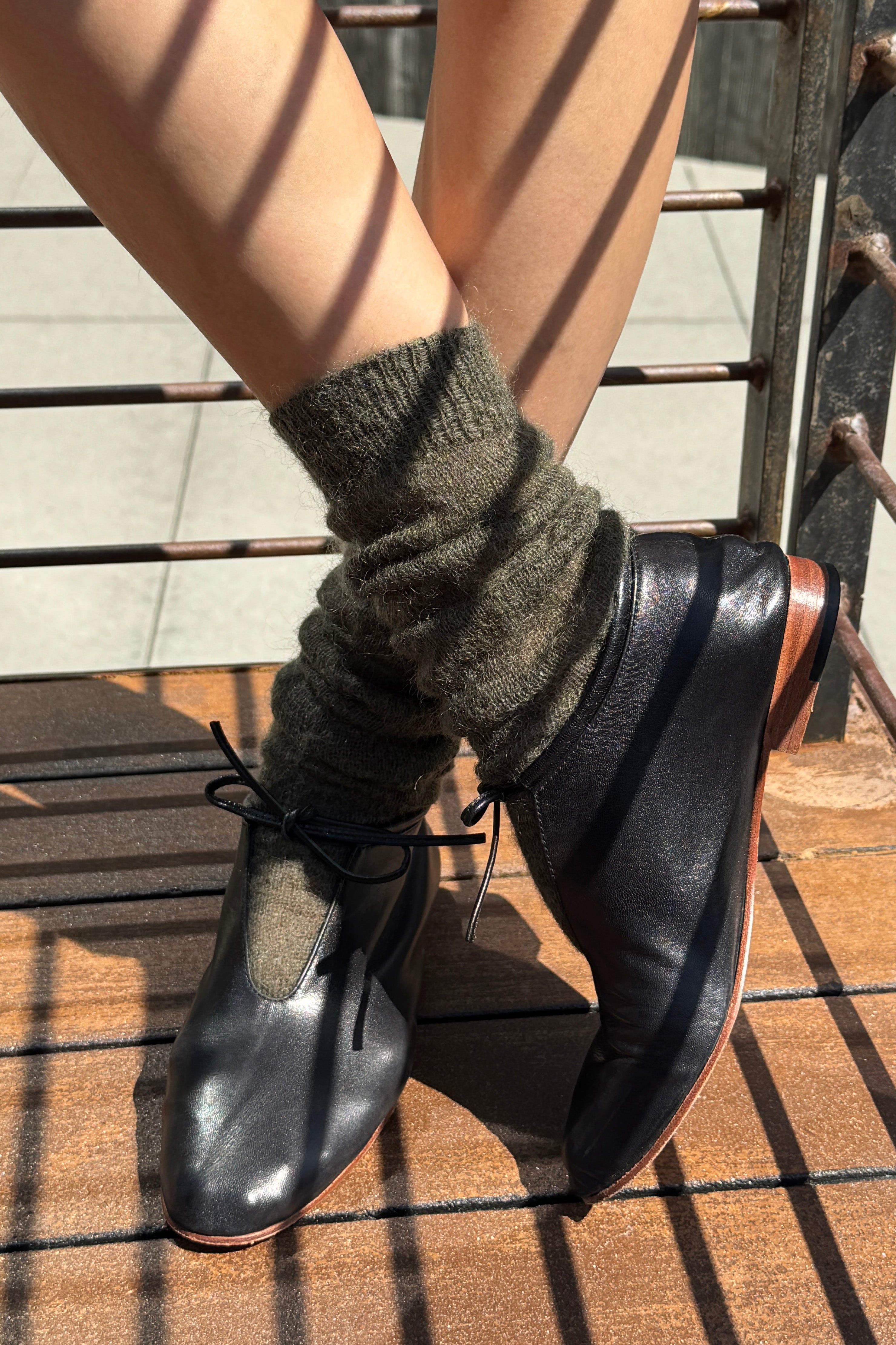 Mohair Veil Socks - Mountain Olive