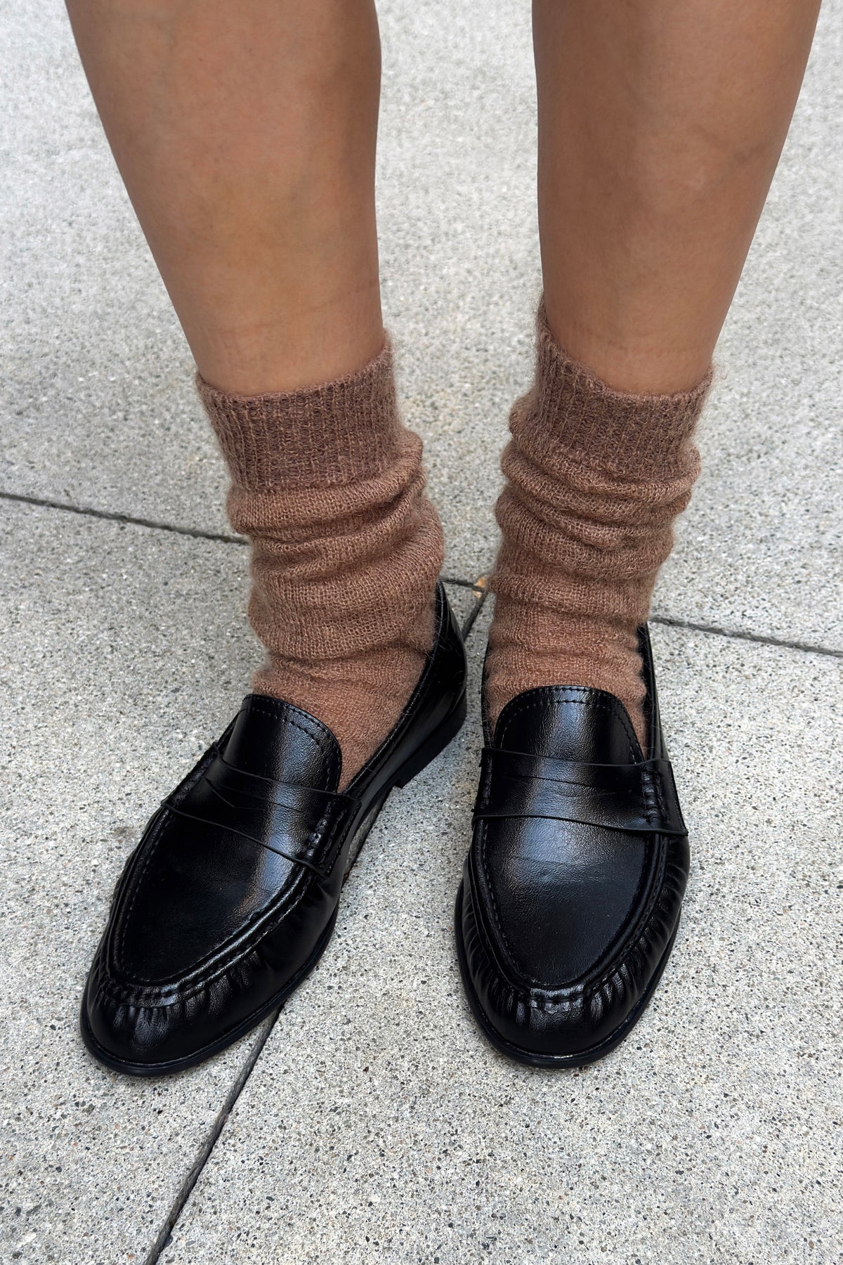 Mohair Veil Socks - Mocha