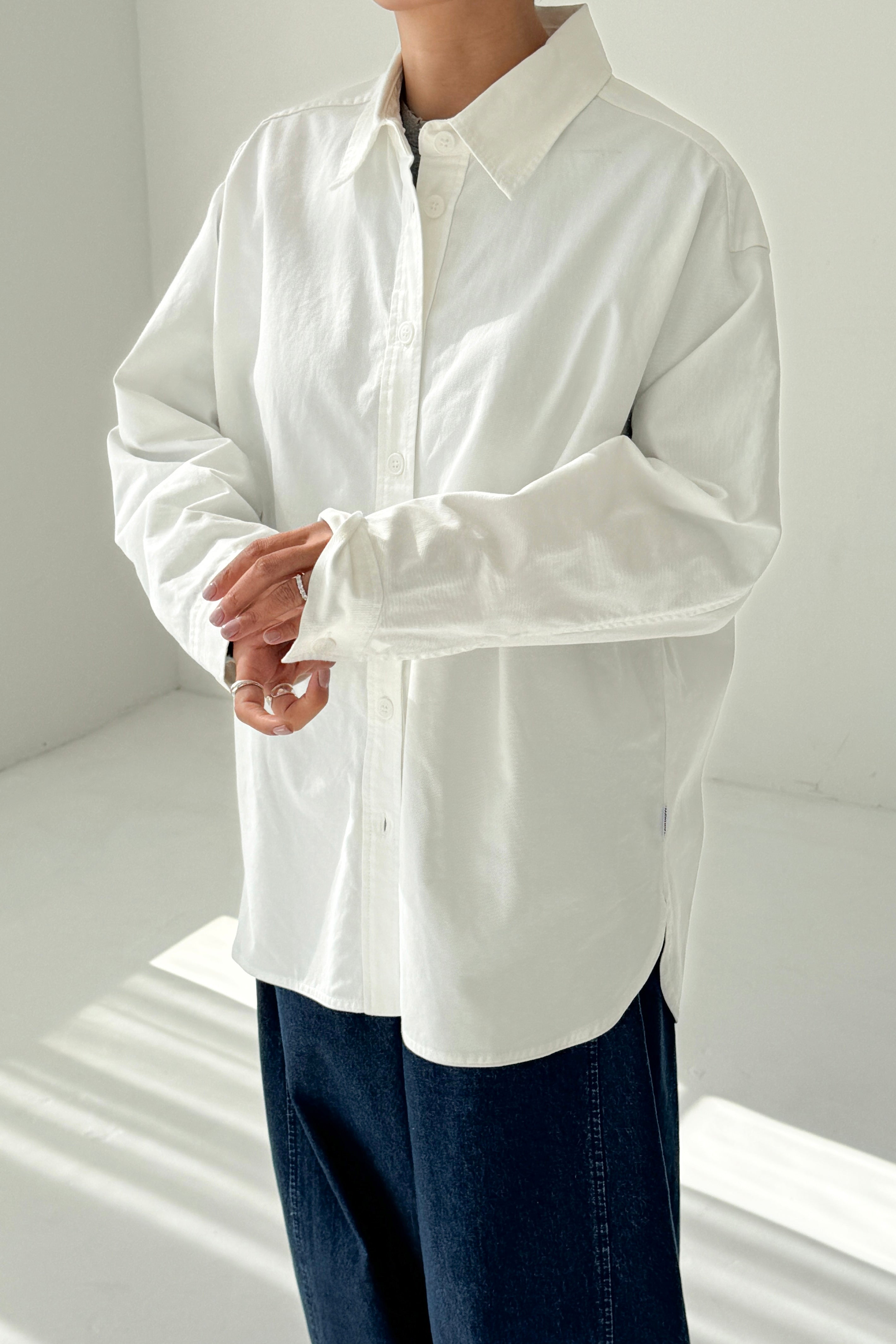 white long sleeve button down dress shirt Owen Shirt