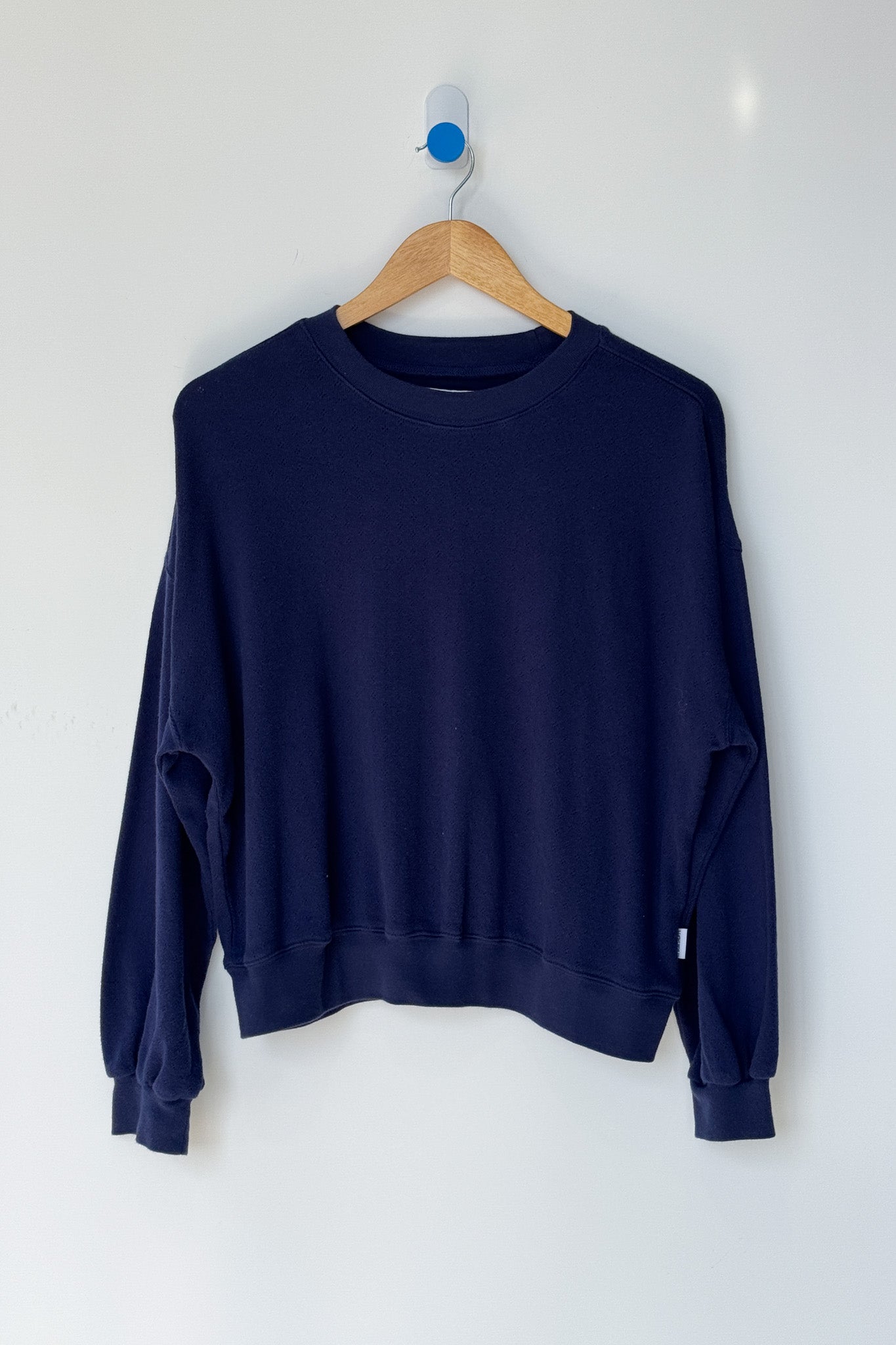 Pointelle Core Sweatshirt - Navy