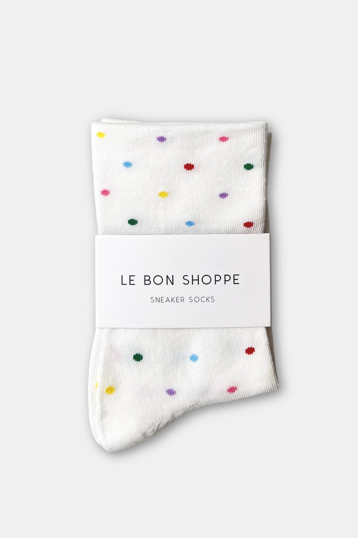 Polka Dot Sneaker Socks - Ivory/Multi