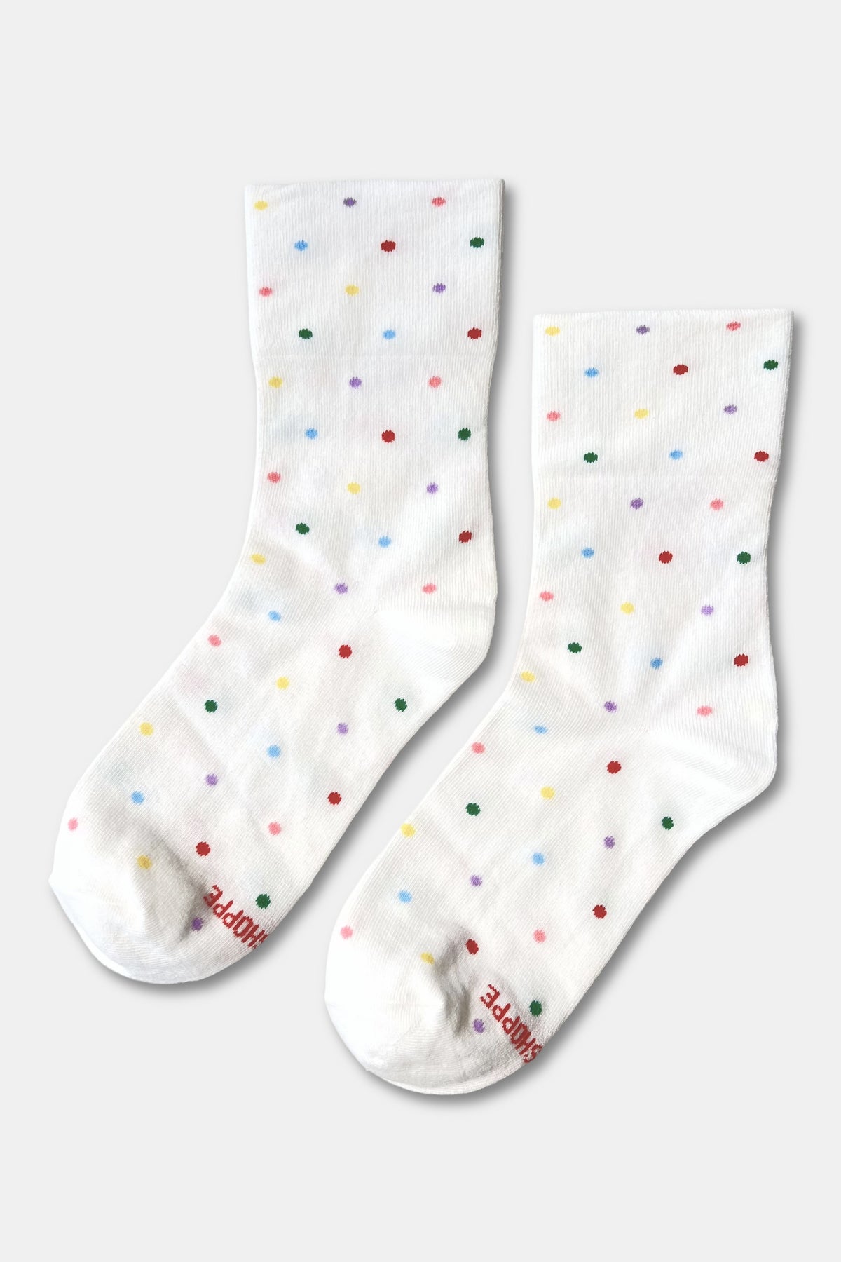 Polka Dot Sneaker Socks - Ivory/Multi