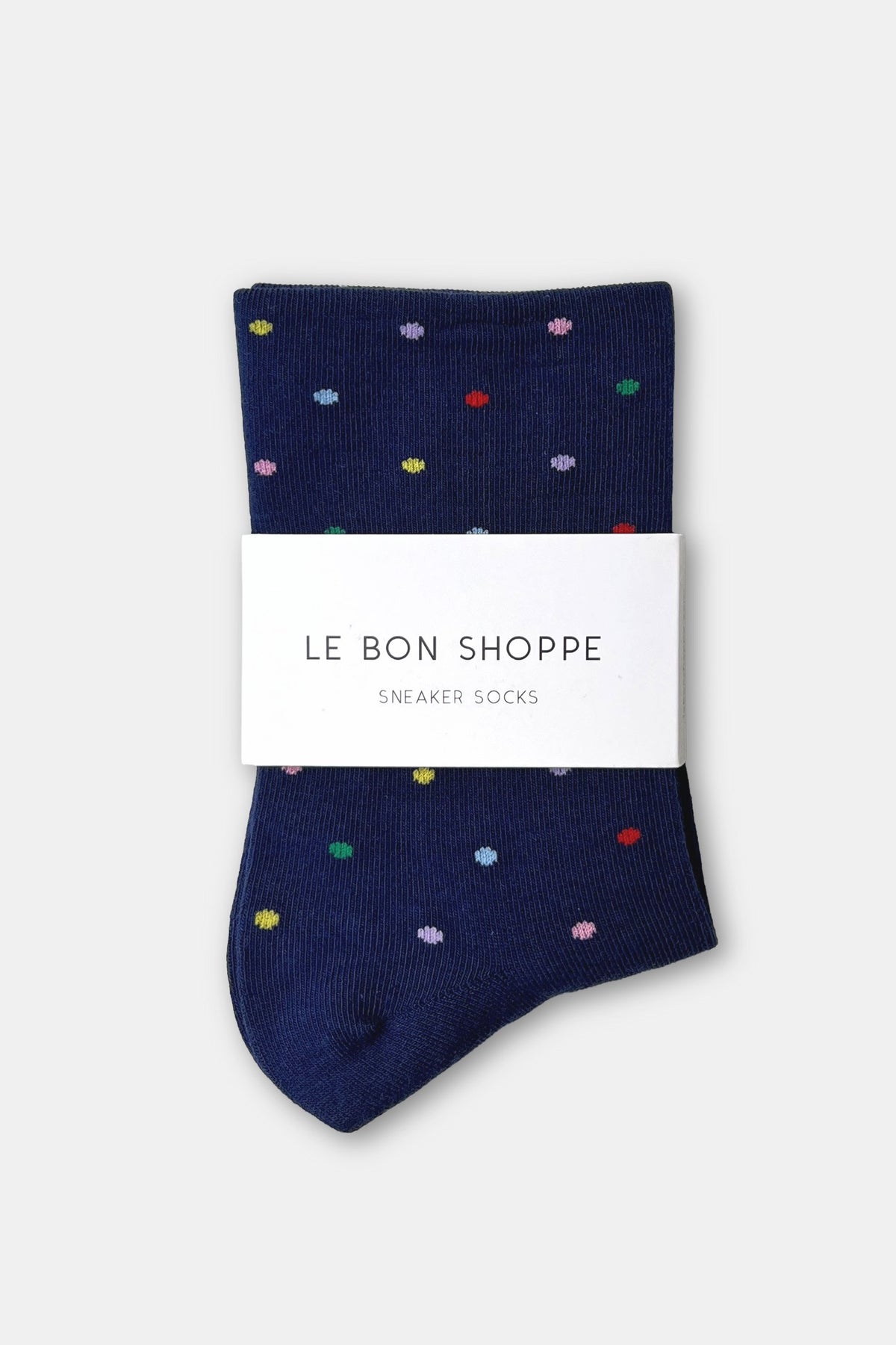 Polka Dot Sneaker Socks - Navy/Multi