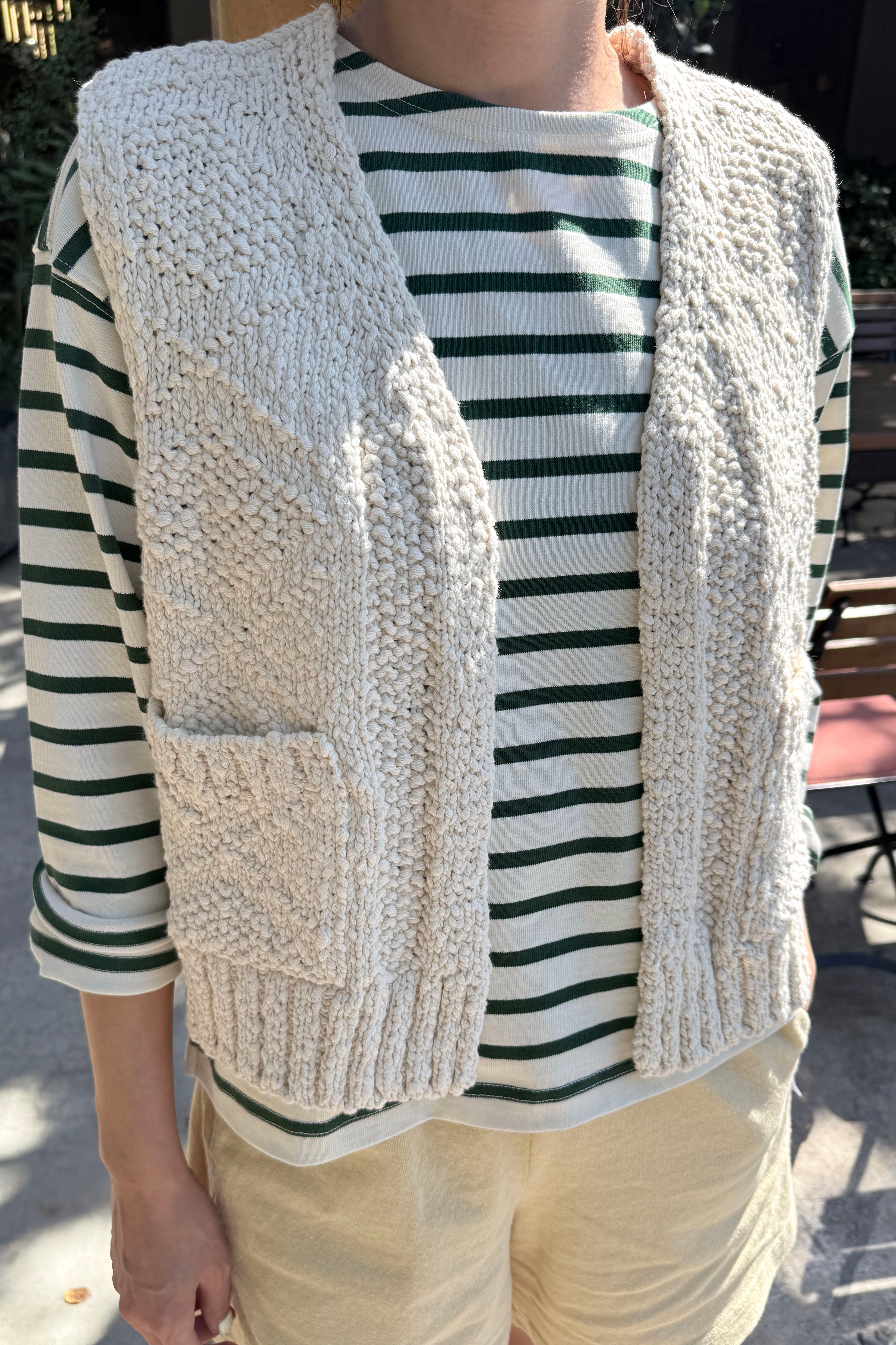 Papa Cotton Vest - Naturel