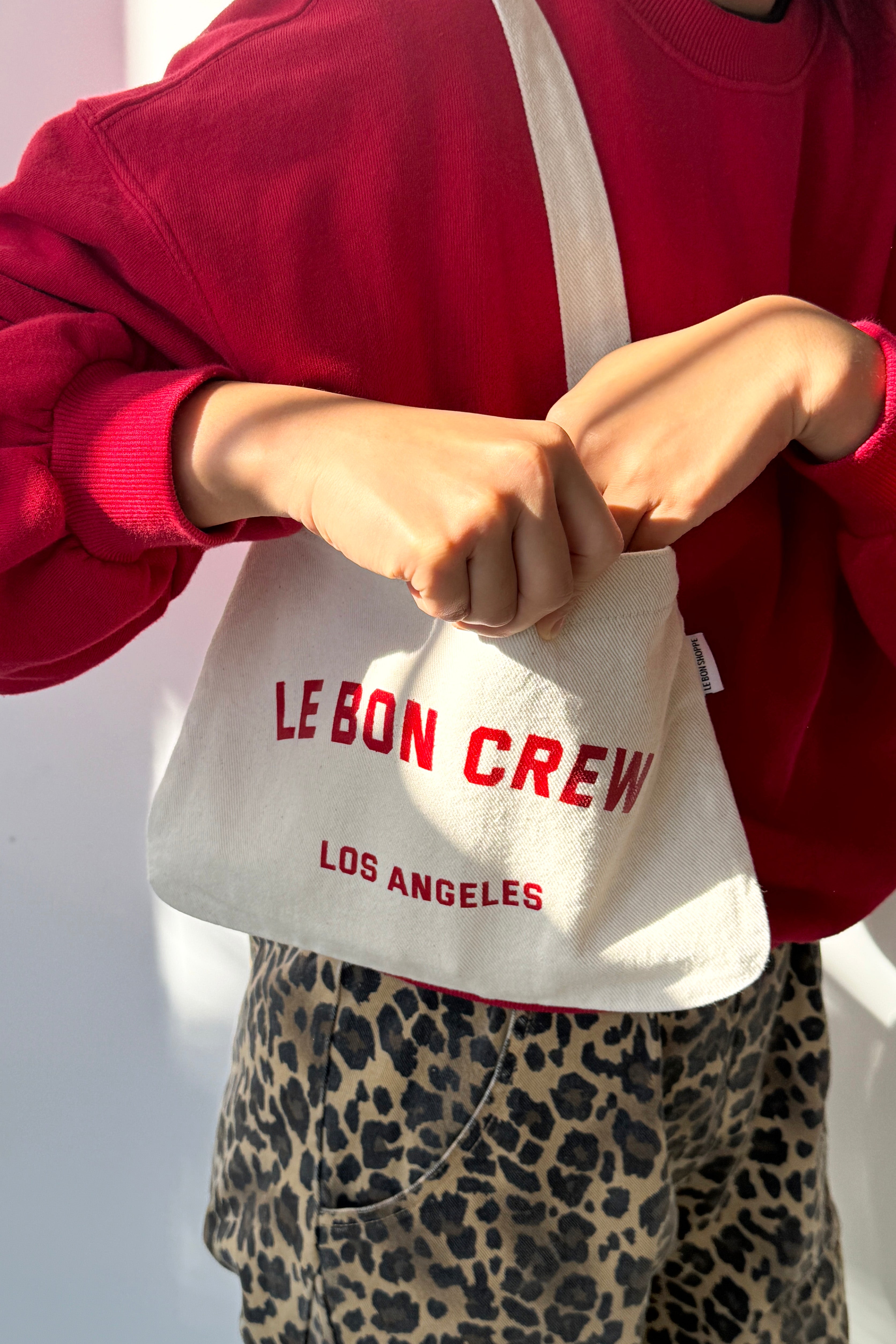 Petite Happy Carry Bag - Naturel + Red