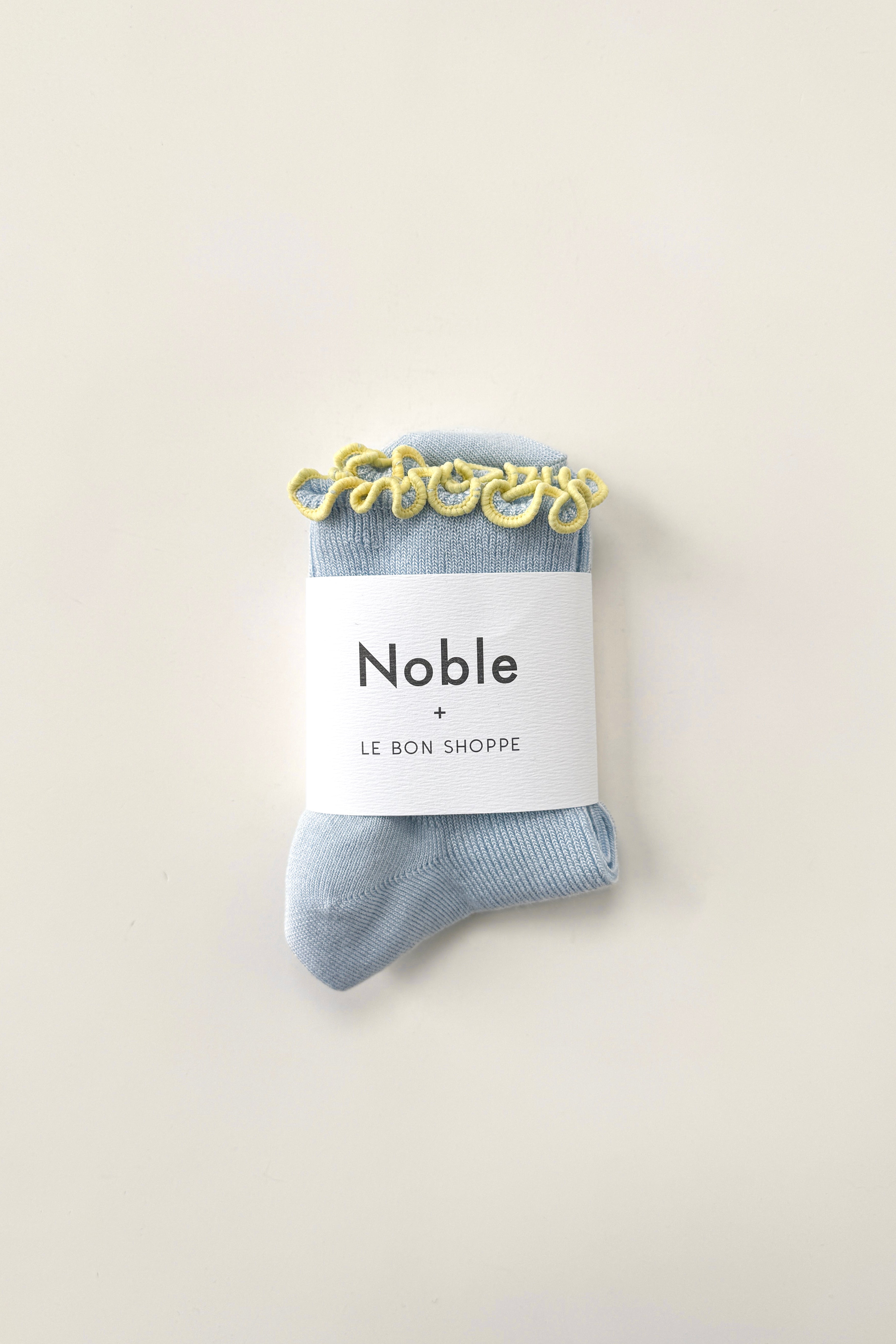 The Petite Ruffled Modal Socks - Baby Blue / Butter