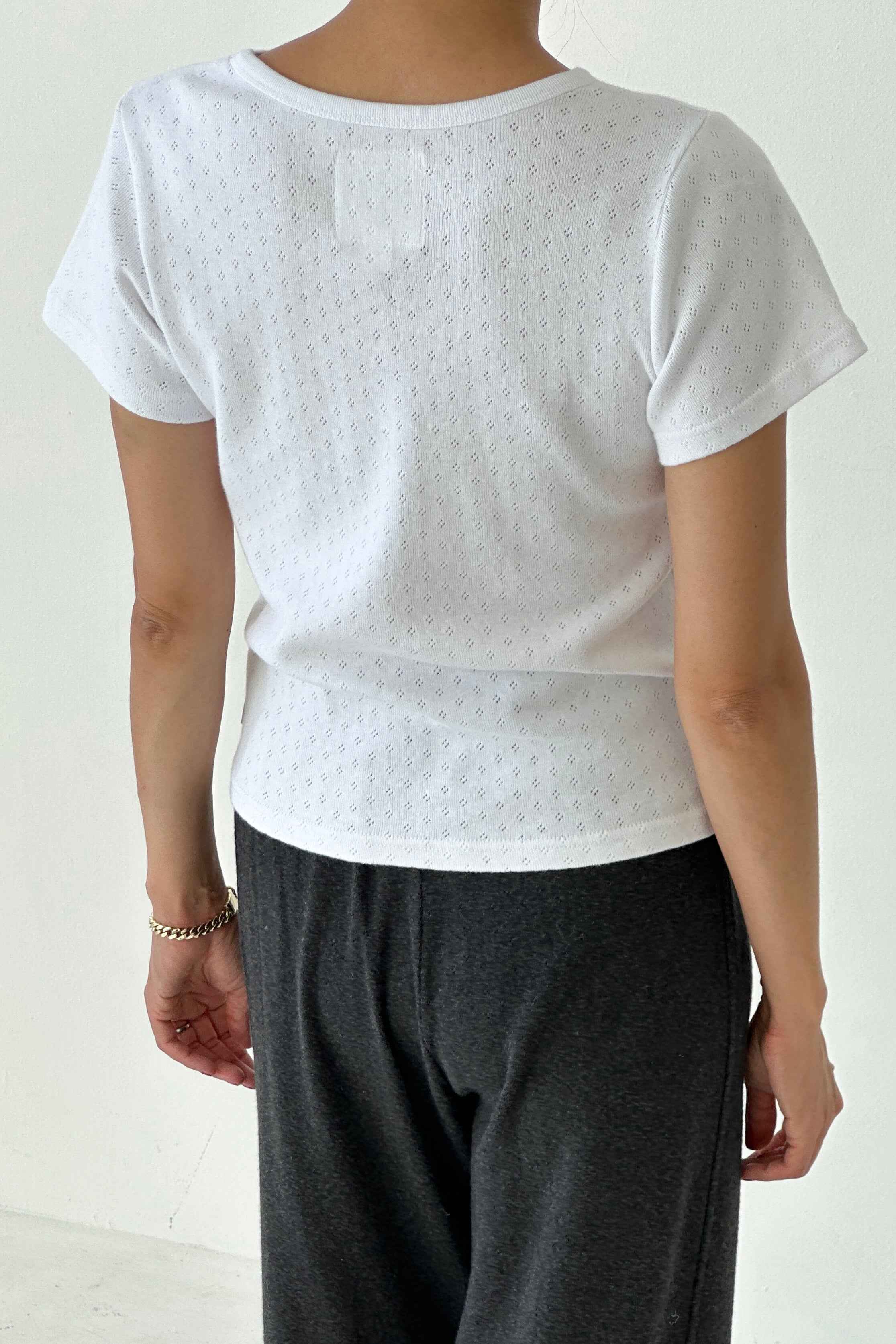 Pointelle Babe Tee - Snow White