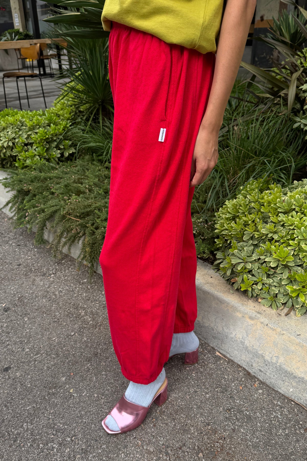 Pointelle Balloon Pants - Red Apple