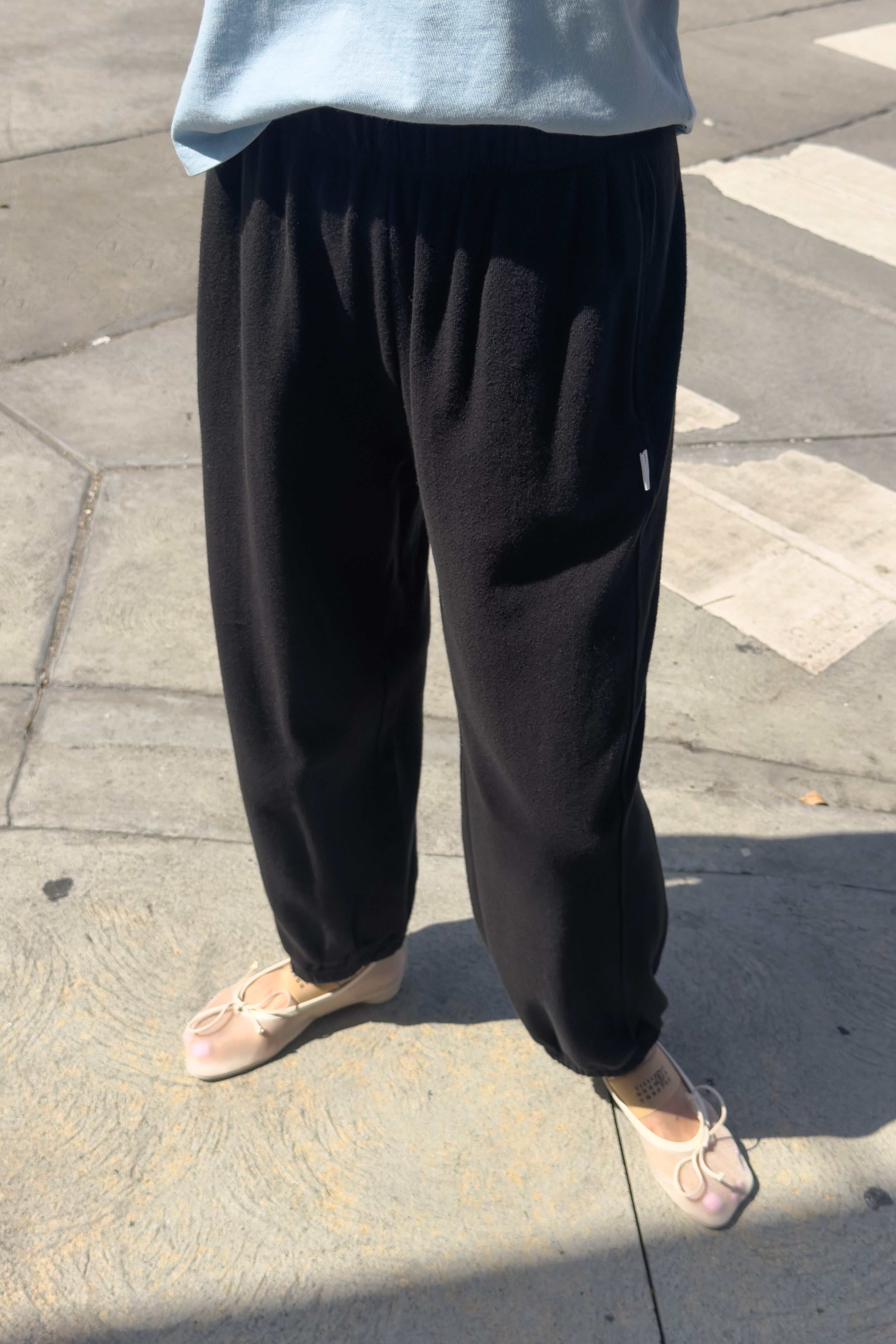 Pointelle Balloon Pants -Black