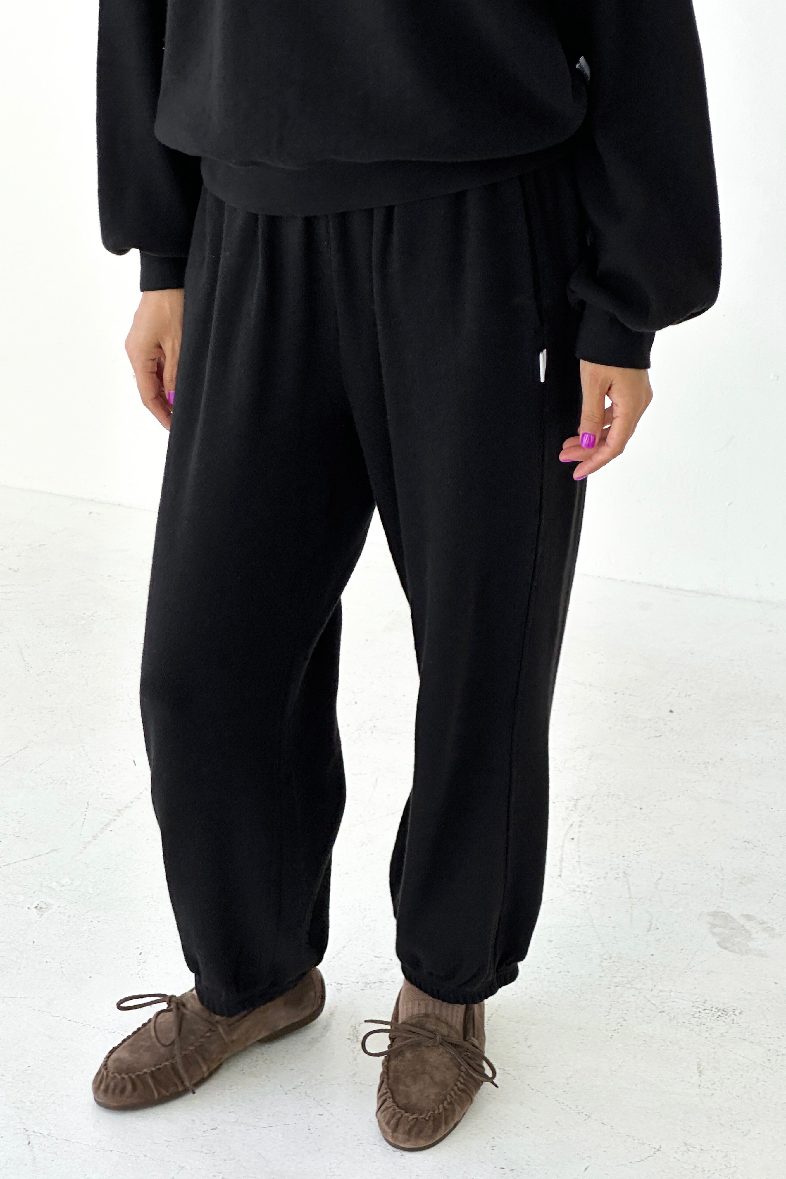 Pointelle Balloon Pants -Black