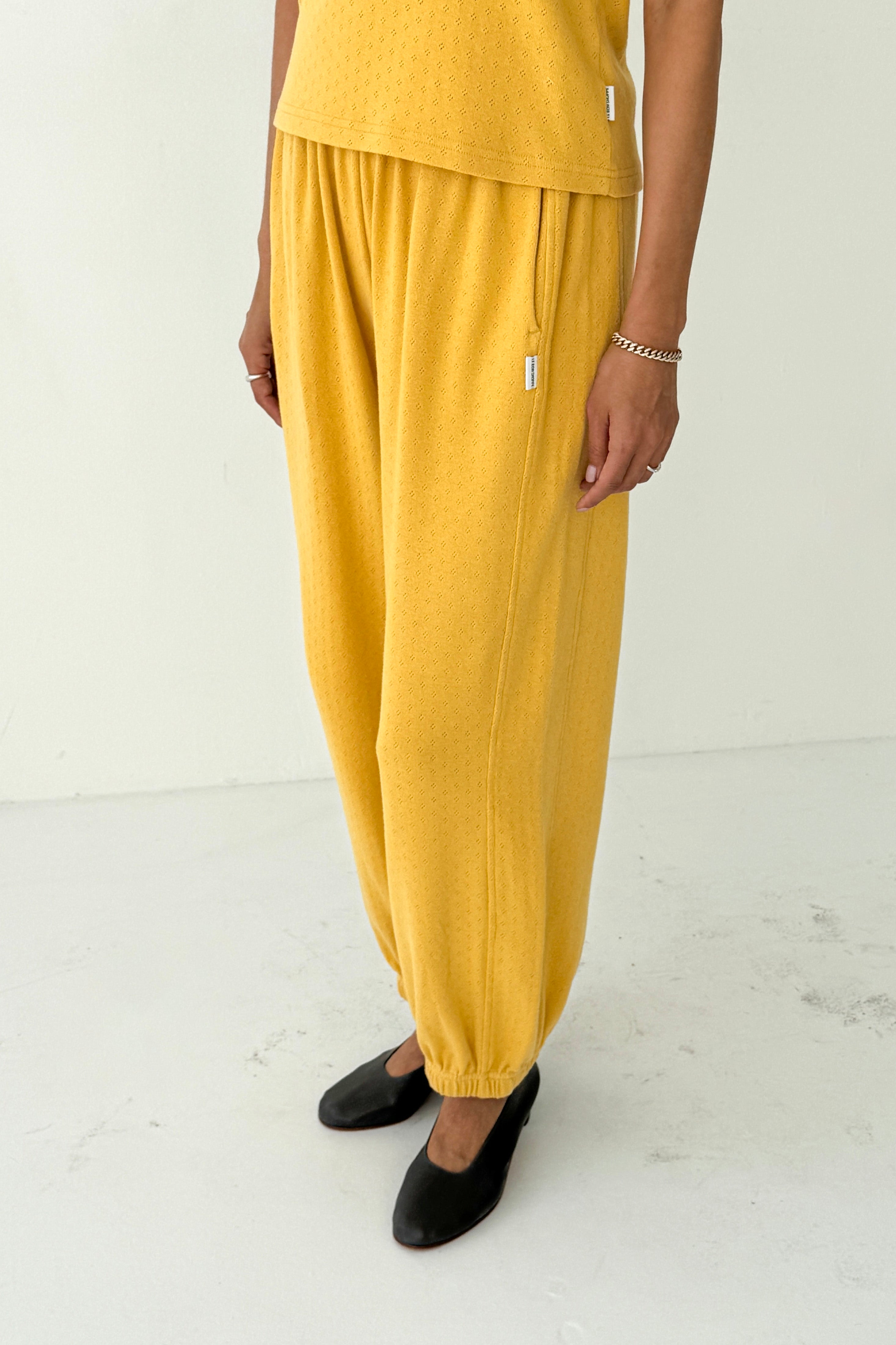 Pointelle Balloon Pants - Deep Yellow
