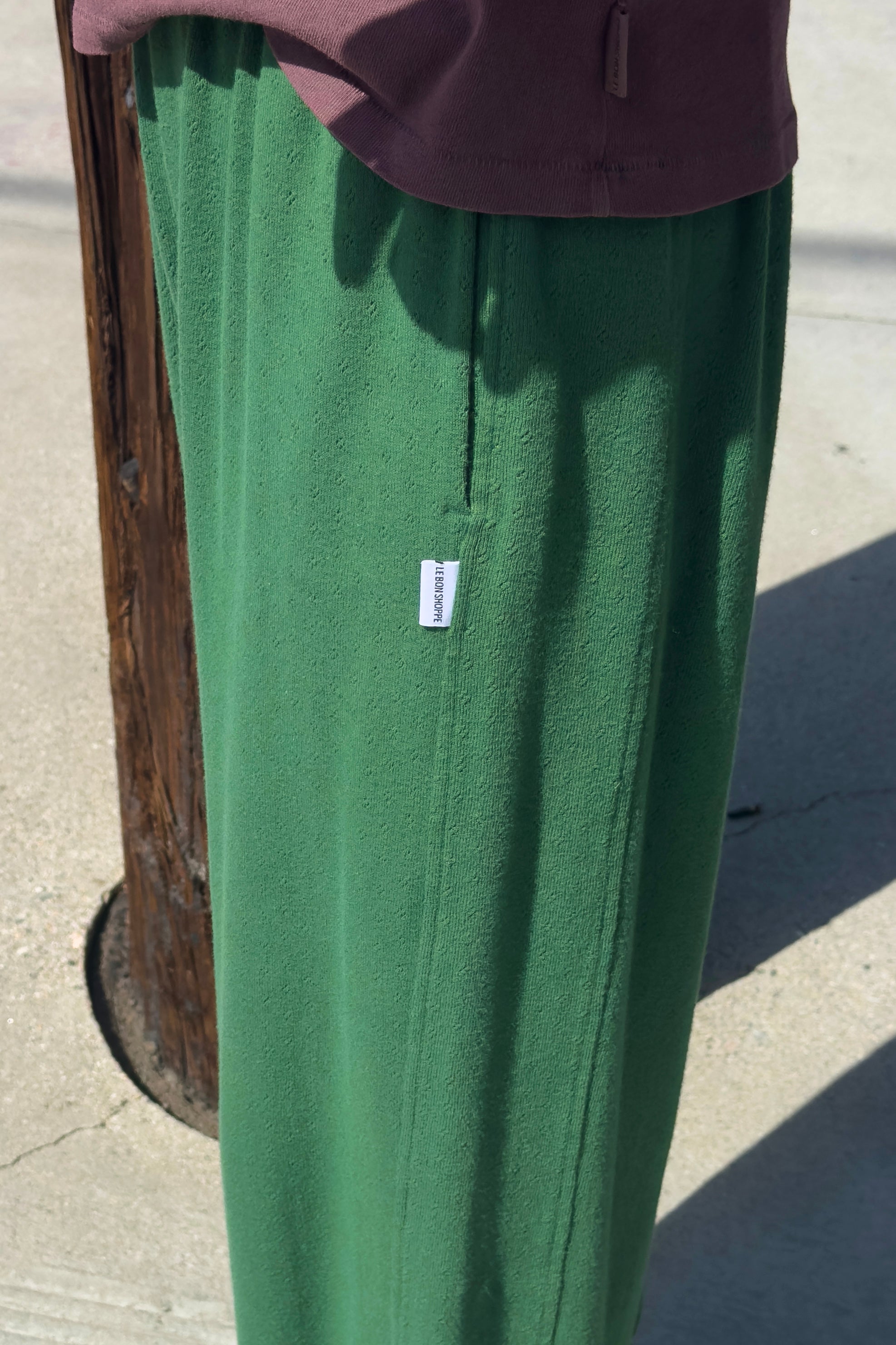 Pointelle Balloon Pants - Moss Green