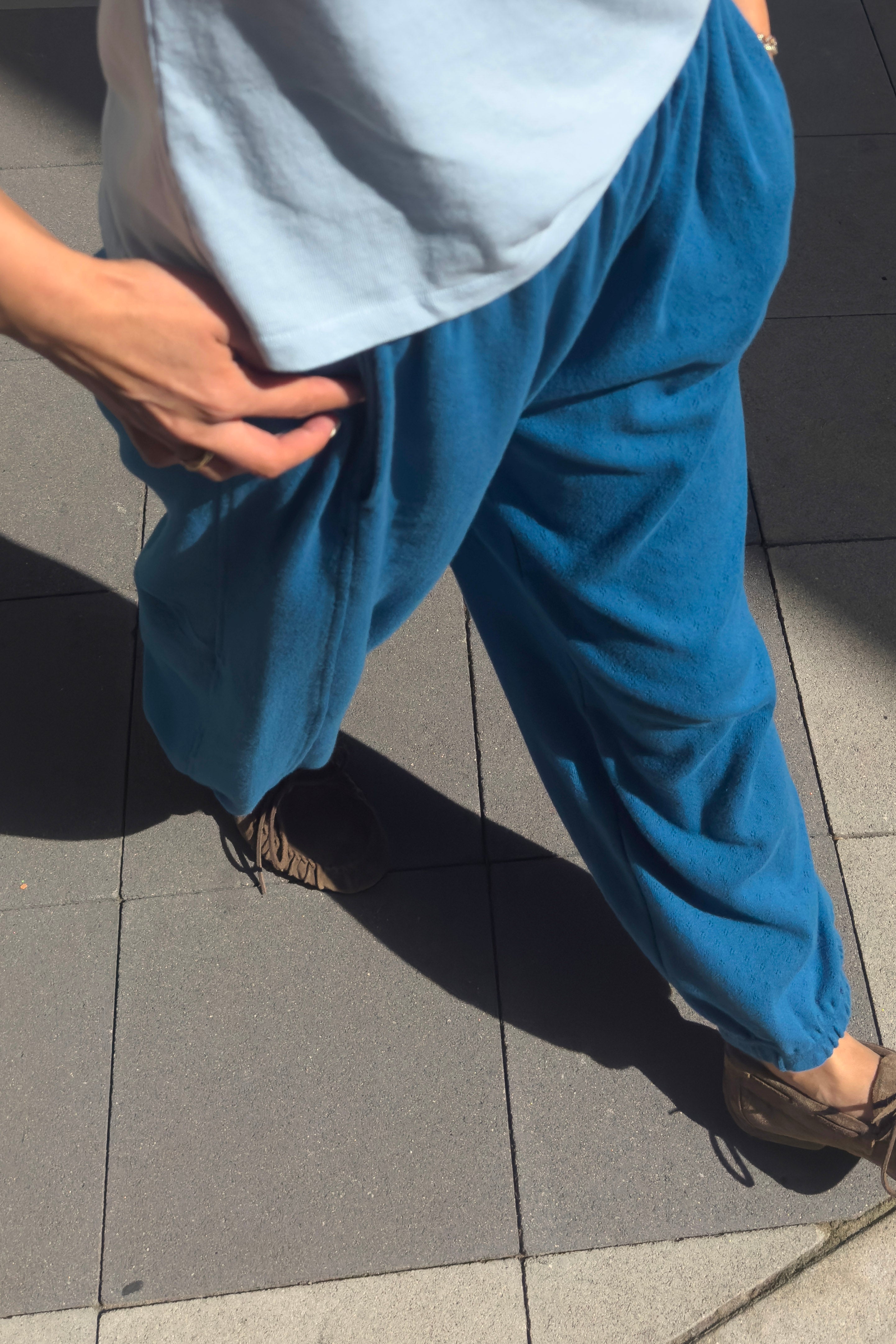 Pointelle Balloon Pants - Sea Blue