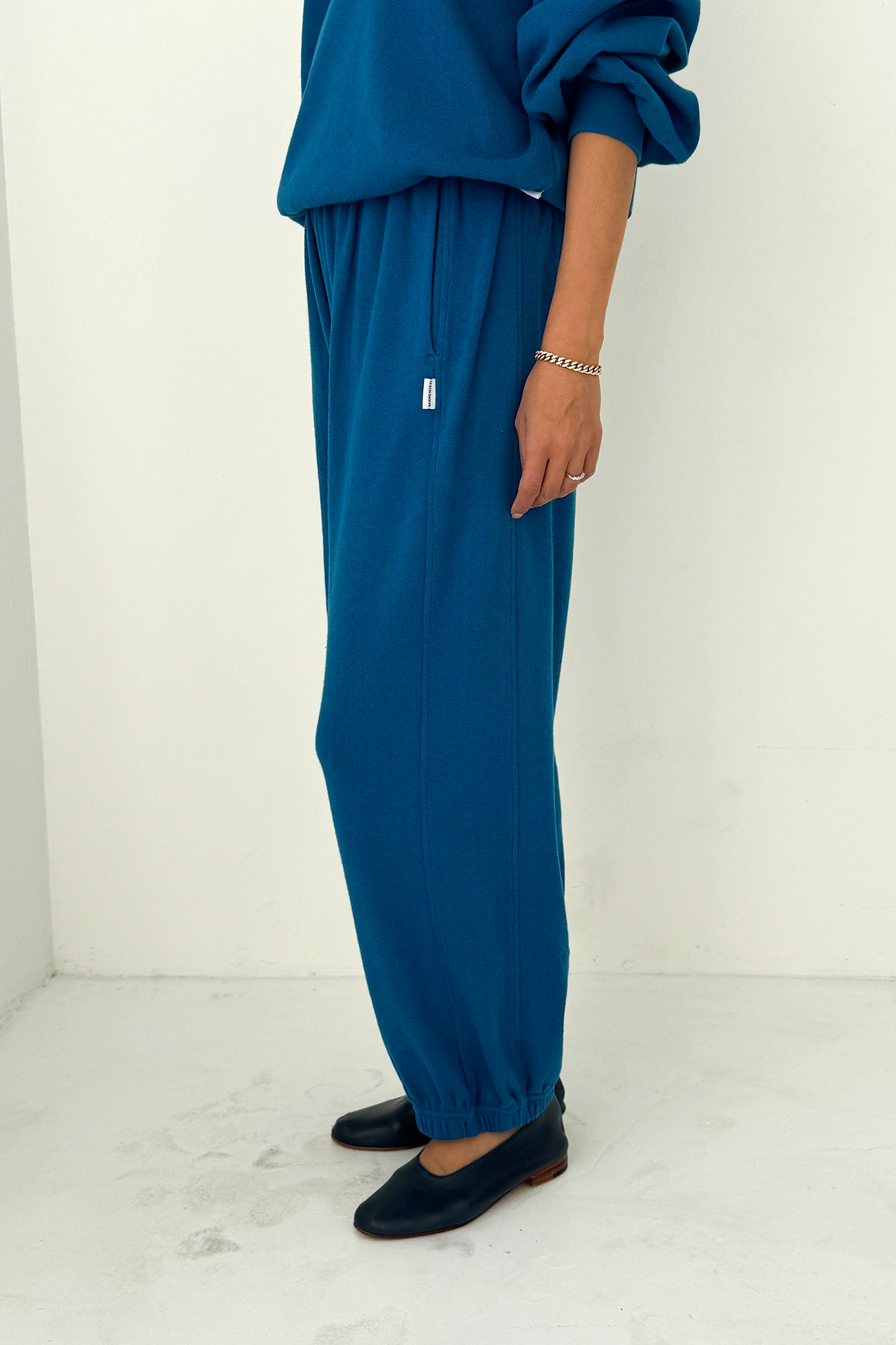 Pointelle Balloon Pants - Sea Blue