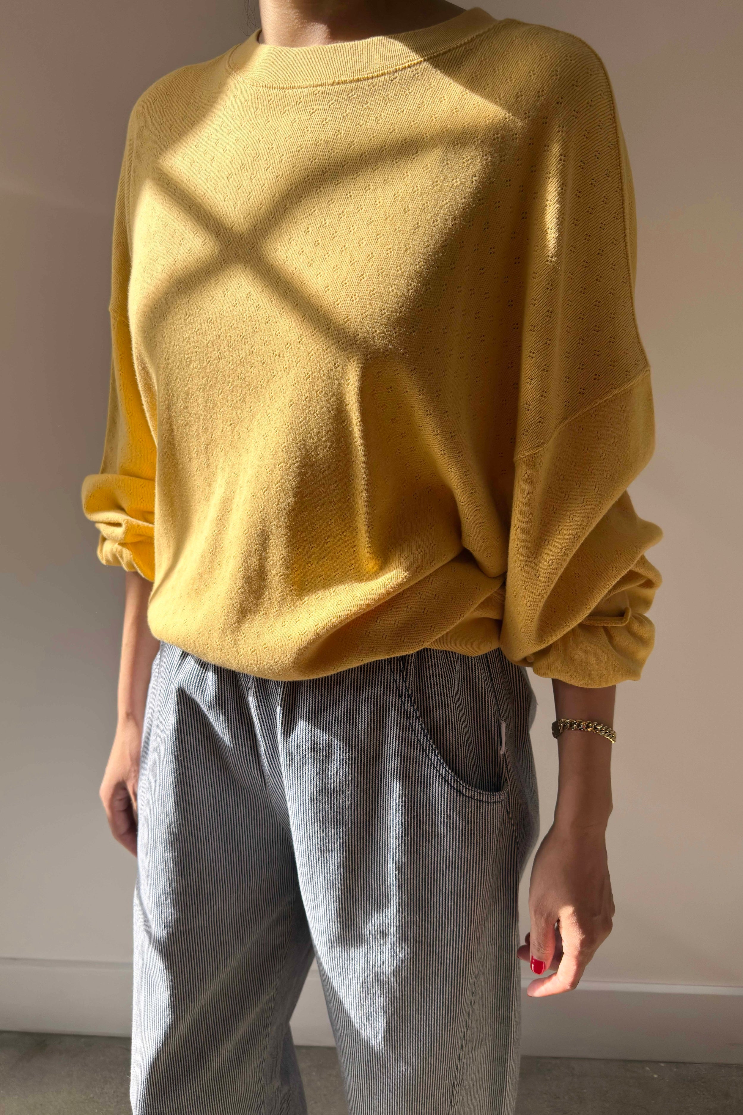 Pointelle Core Sweatshirt - Deep Yellow