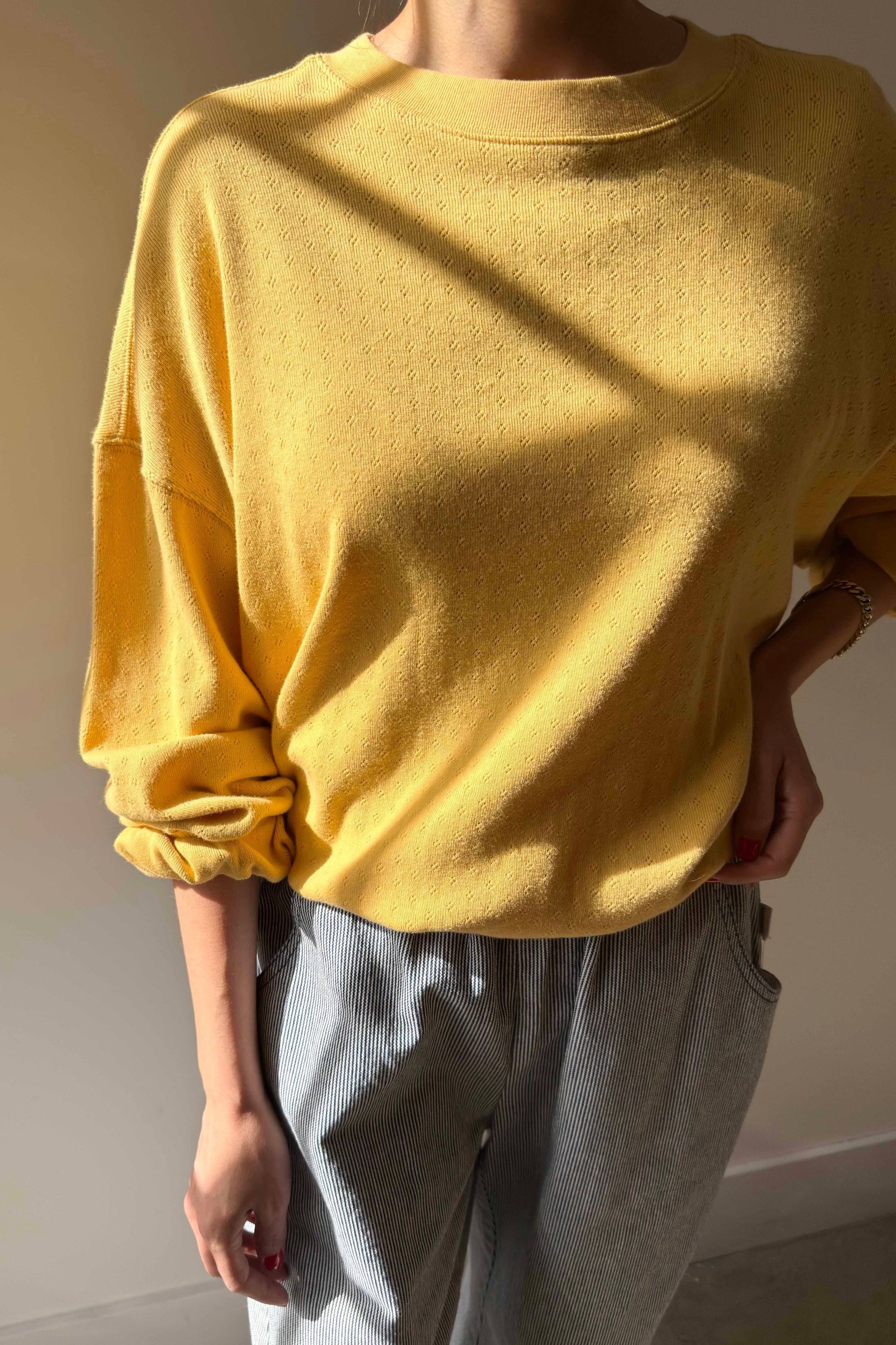 Pointelle Core Sweatshirt - Deep Yellow