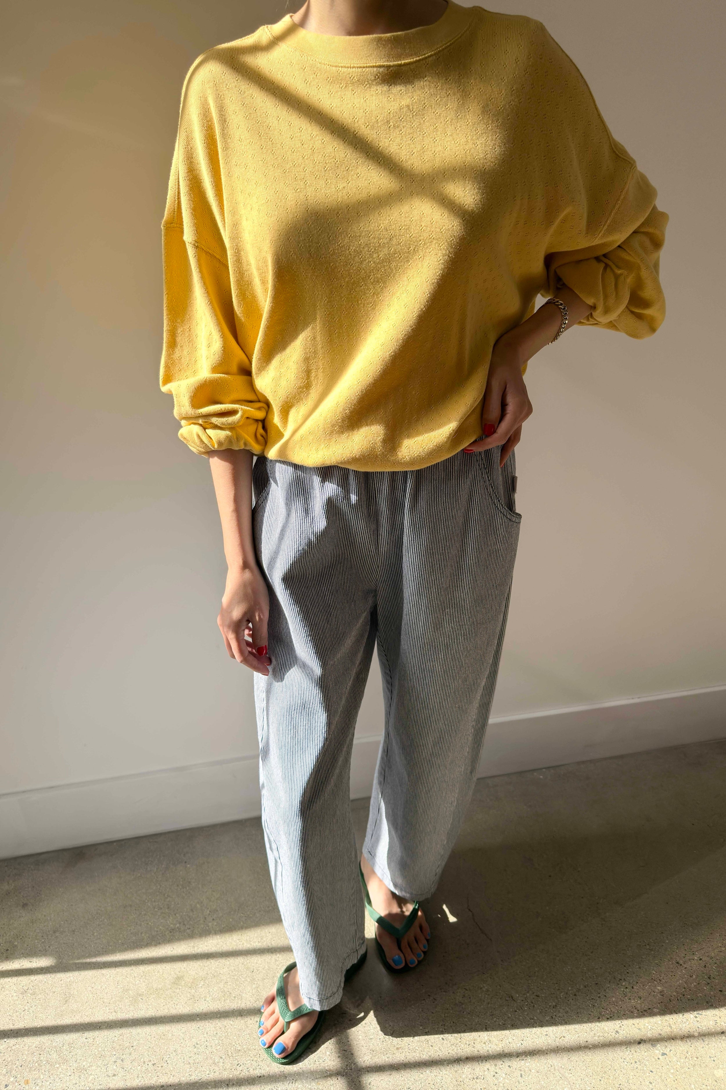Pointelle Core Sweatshirt - Deep Yellow