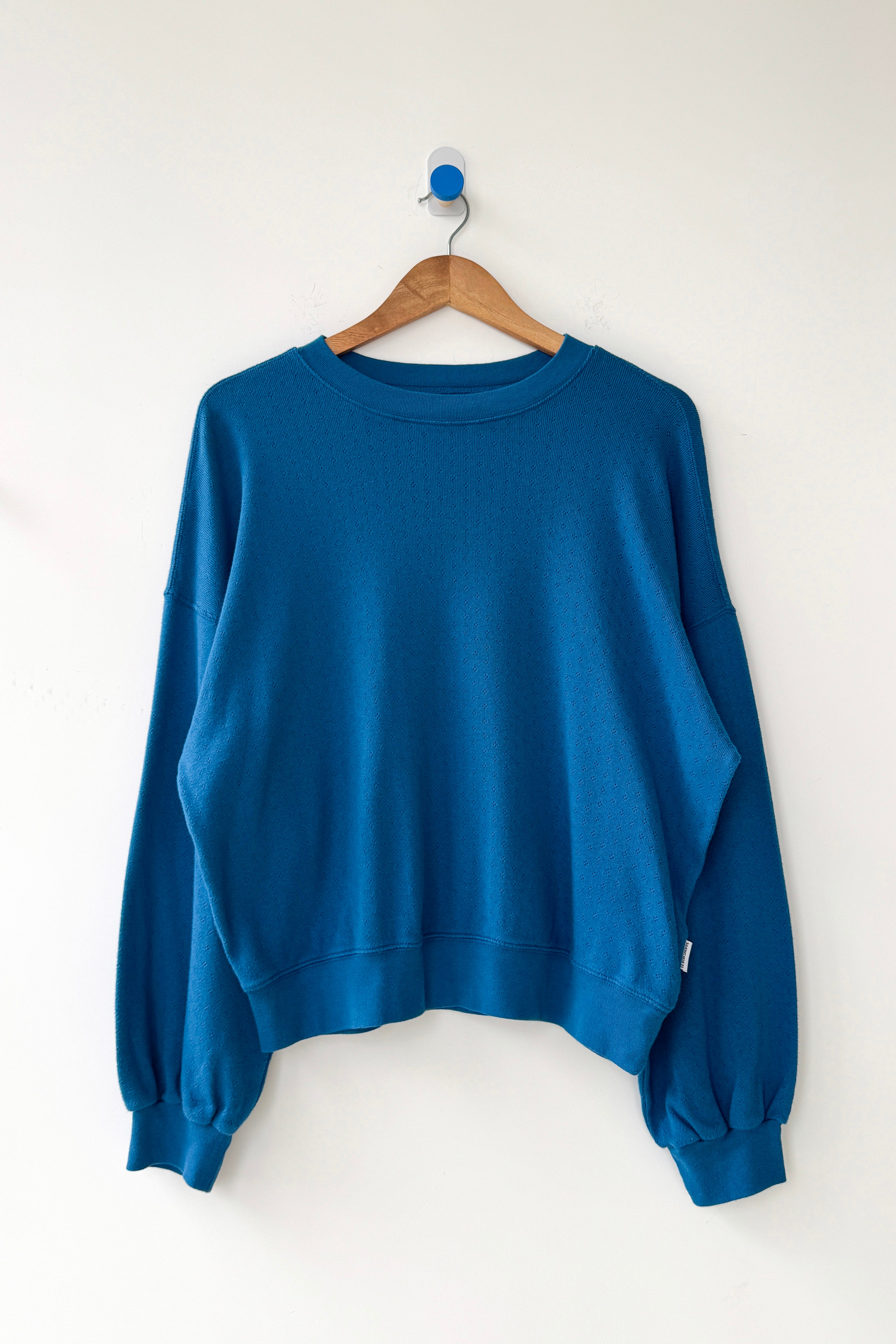Pointelle Core Sweatshirt - Sea Blue