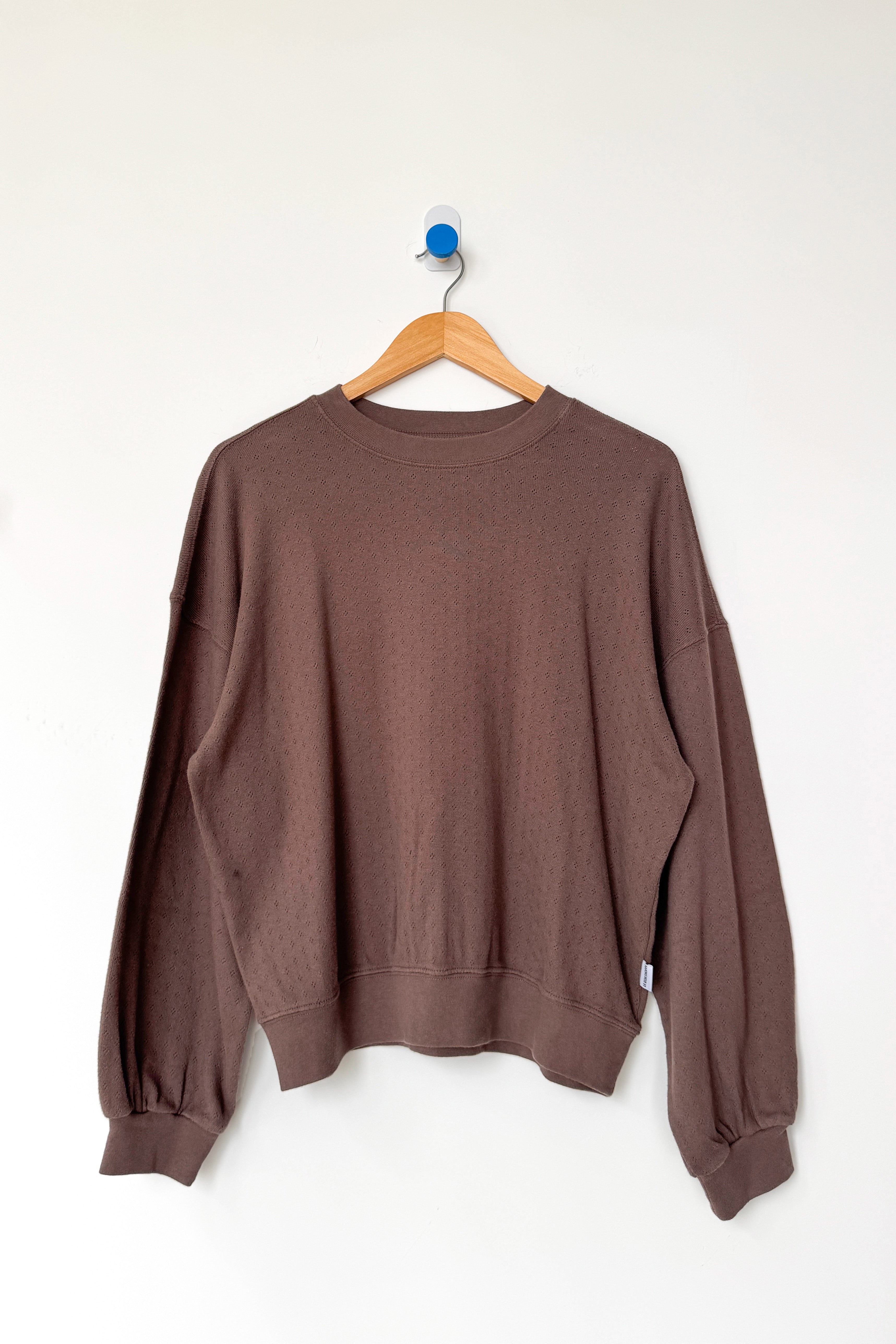 Pointelle Core Sweatshirt - Chocolate