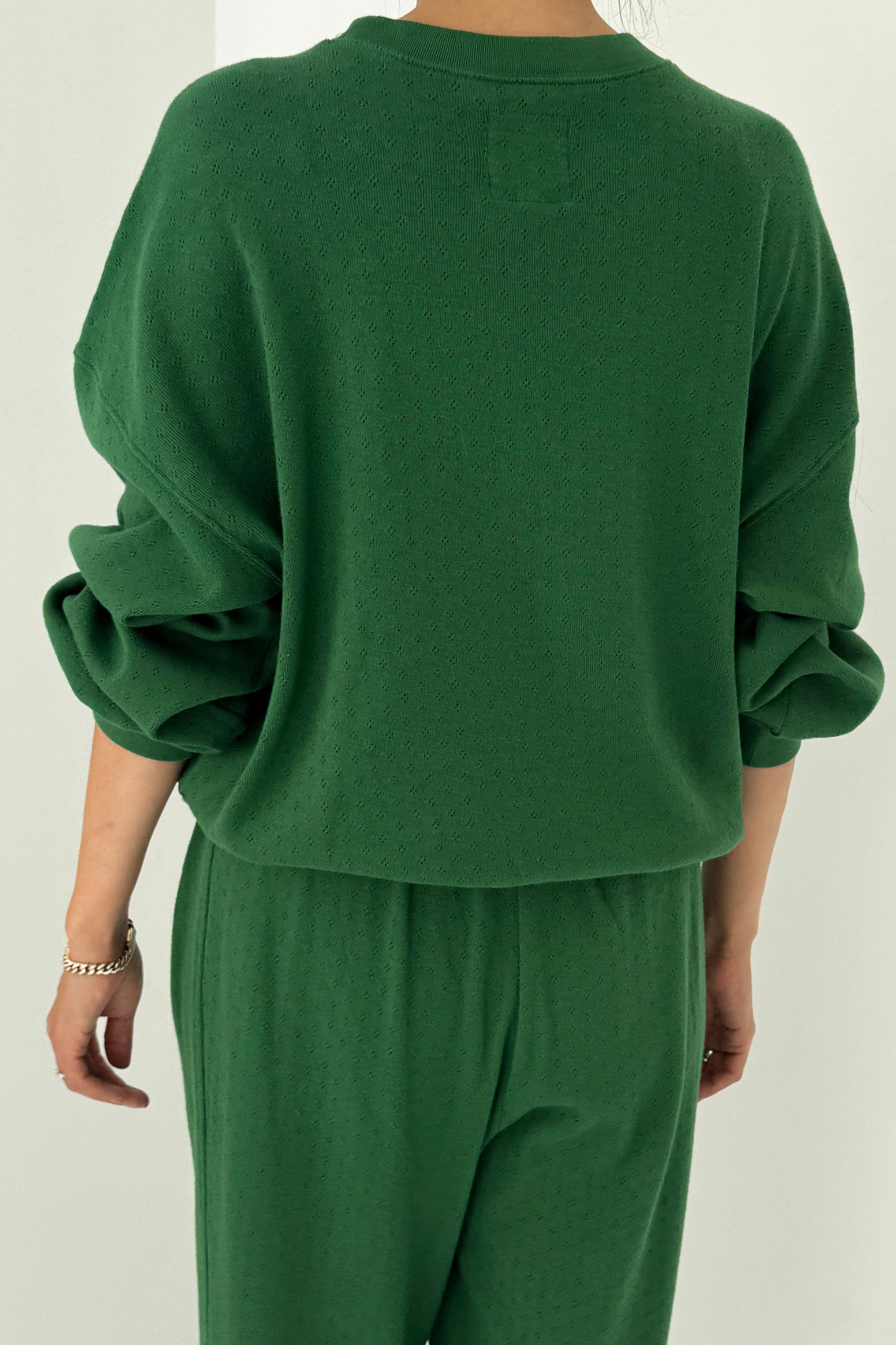 Pointelle Core Sweatshirt - Moss Green
