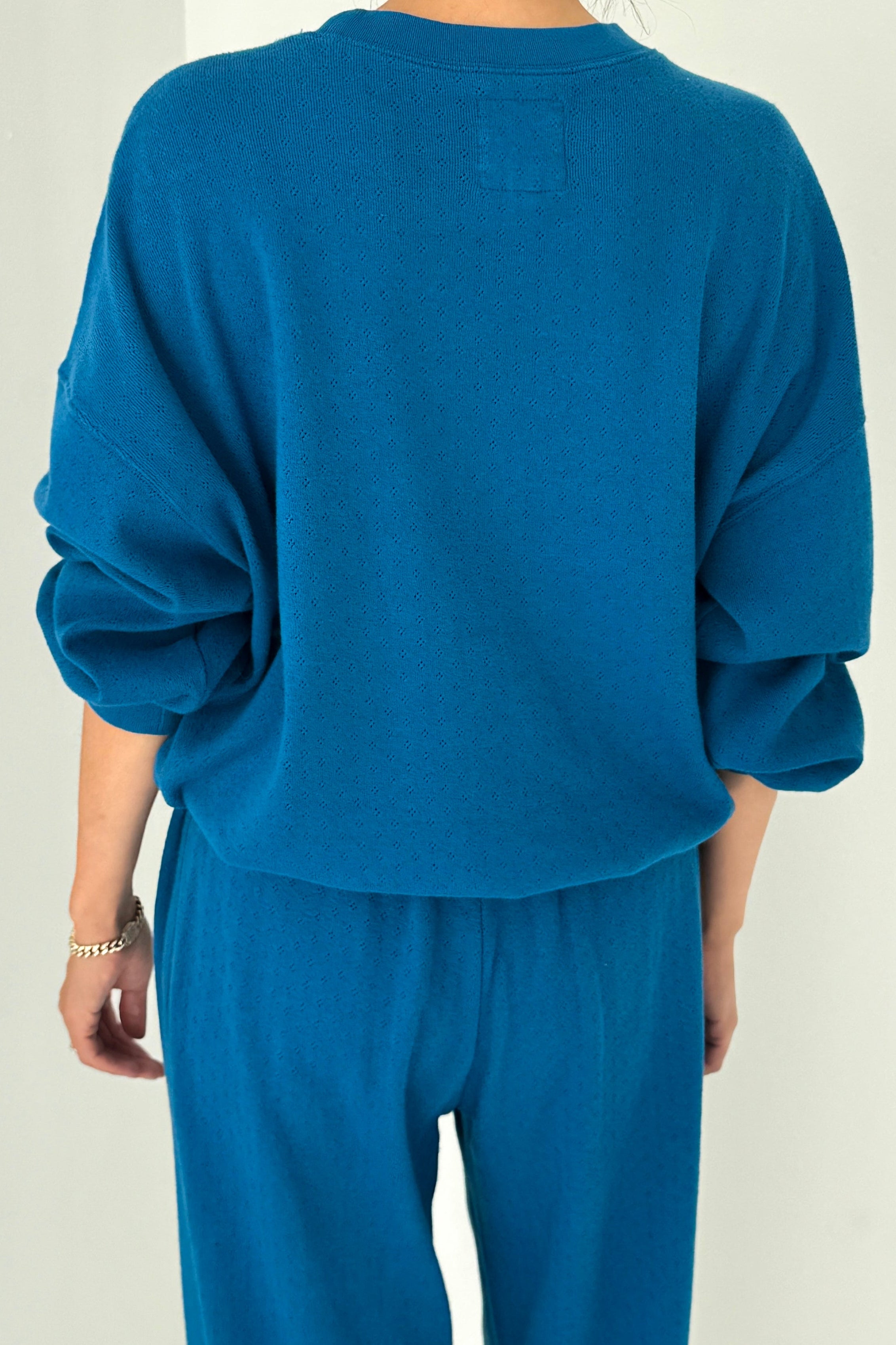 Pointelle Core Sweatshirt - Sea Blue