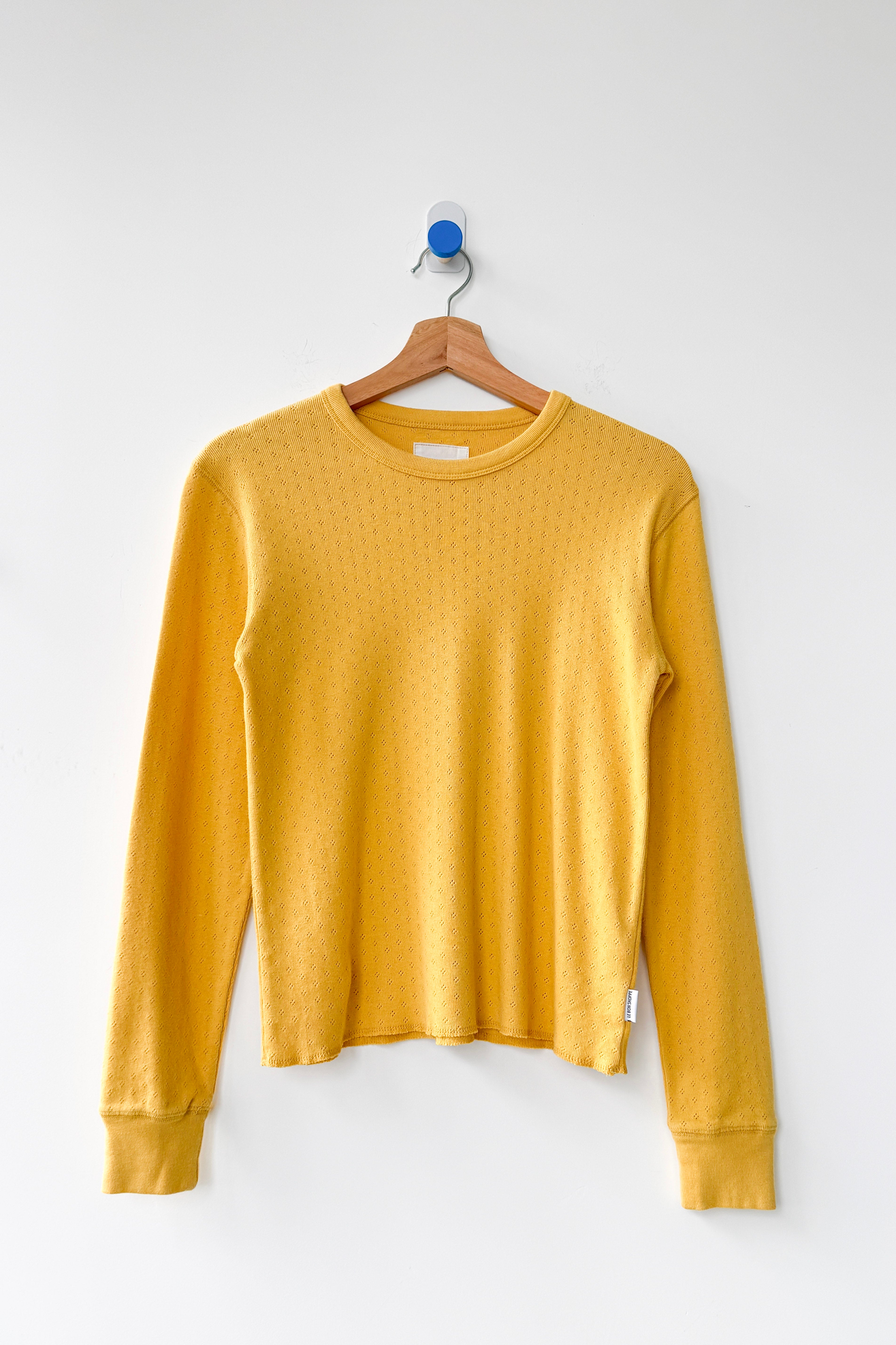 Pointelle Fundamental Tee - Deep Yellow