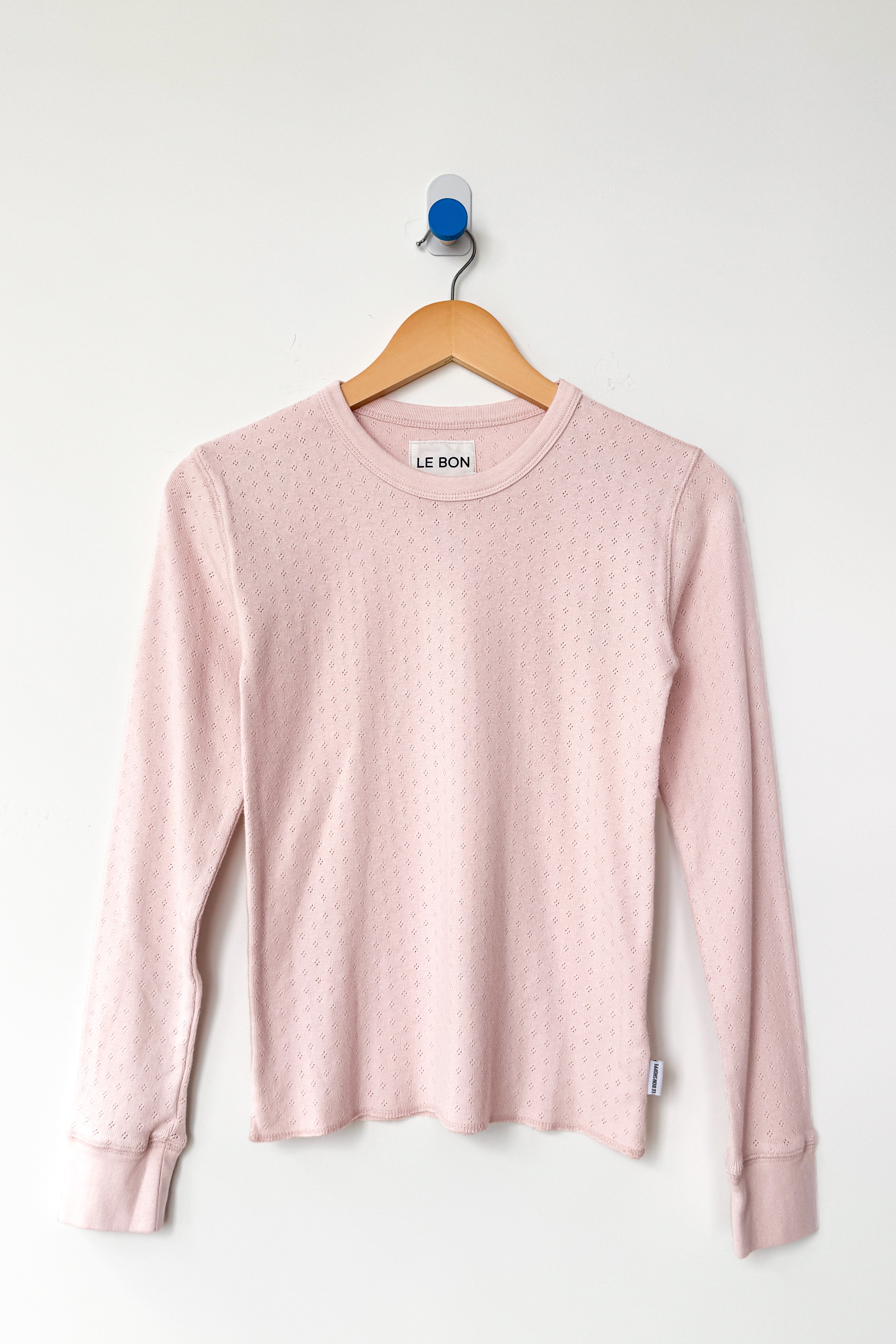 Pointelle Fundamental Tee - Baby Pink