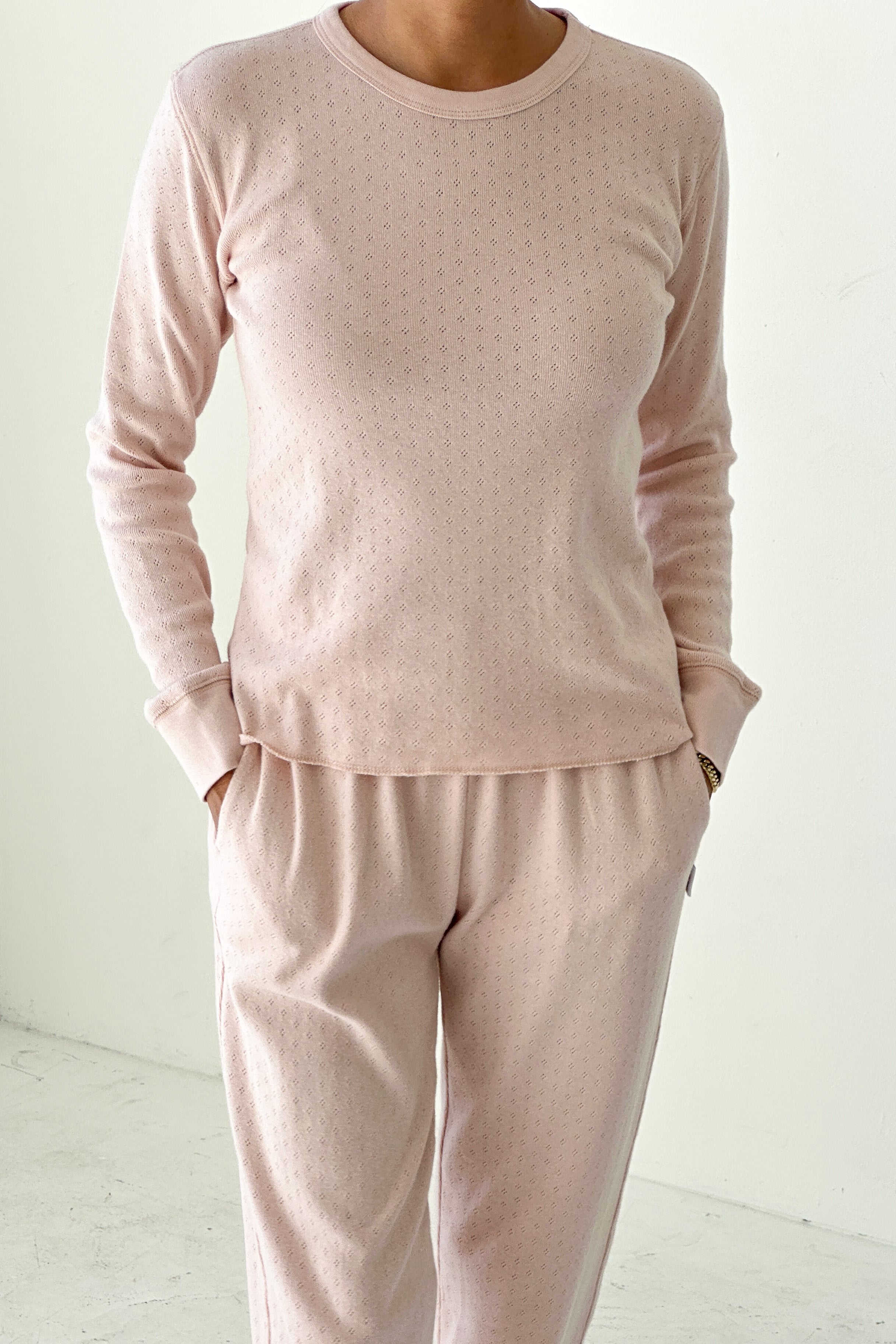 Pointelle Fundamental Tee - Baby Pink