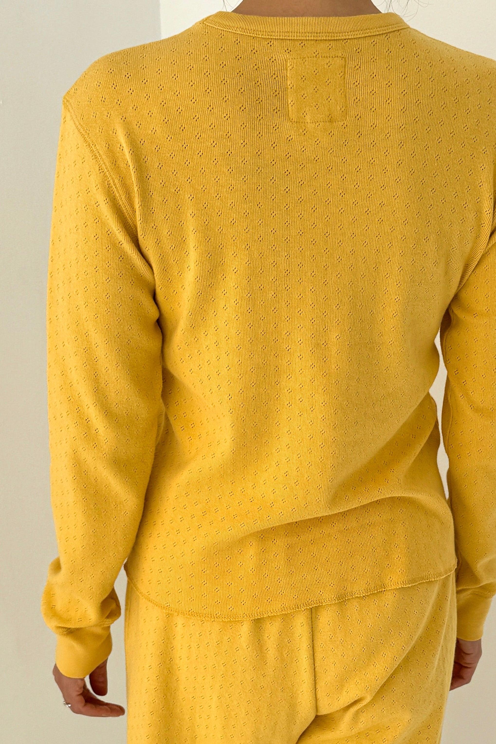 Pointelle Fundamental Tee - Deep Yellow