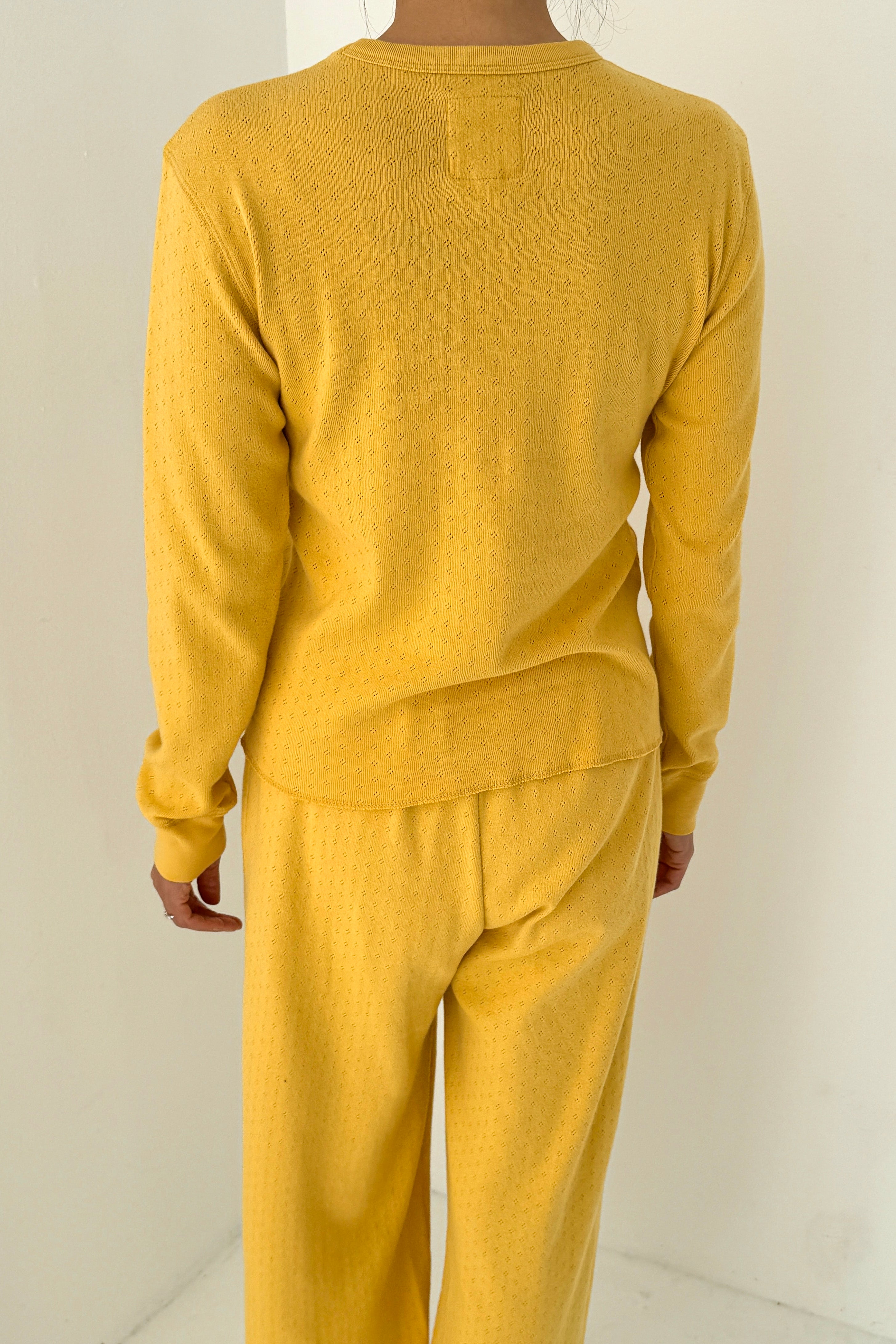 Pointelle Fundamental Tee - Deep Yellow