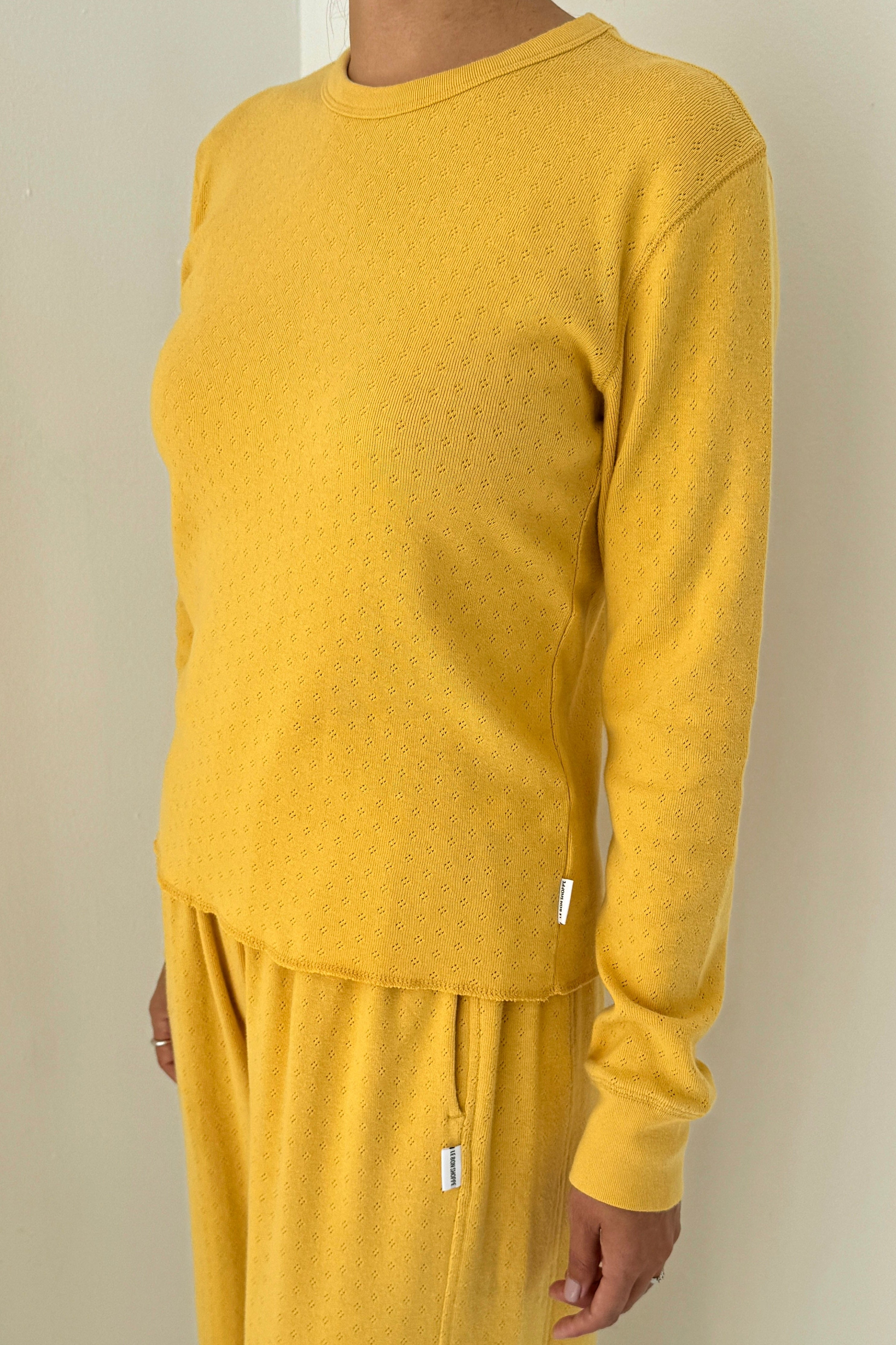 Pointelle Fundamental Tee - Deep Yellow