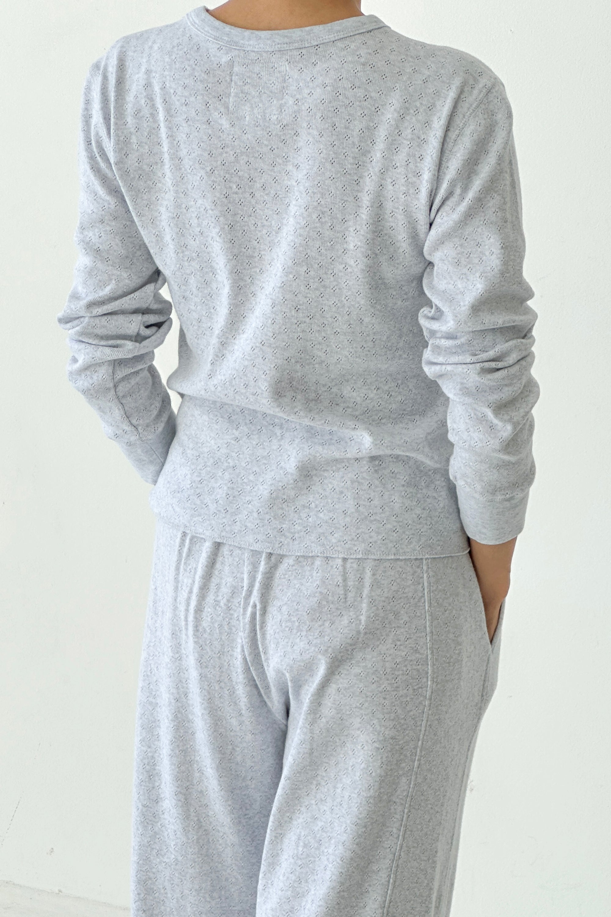 Pointelle Fundamental Tee - Icy Grey