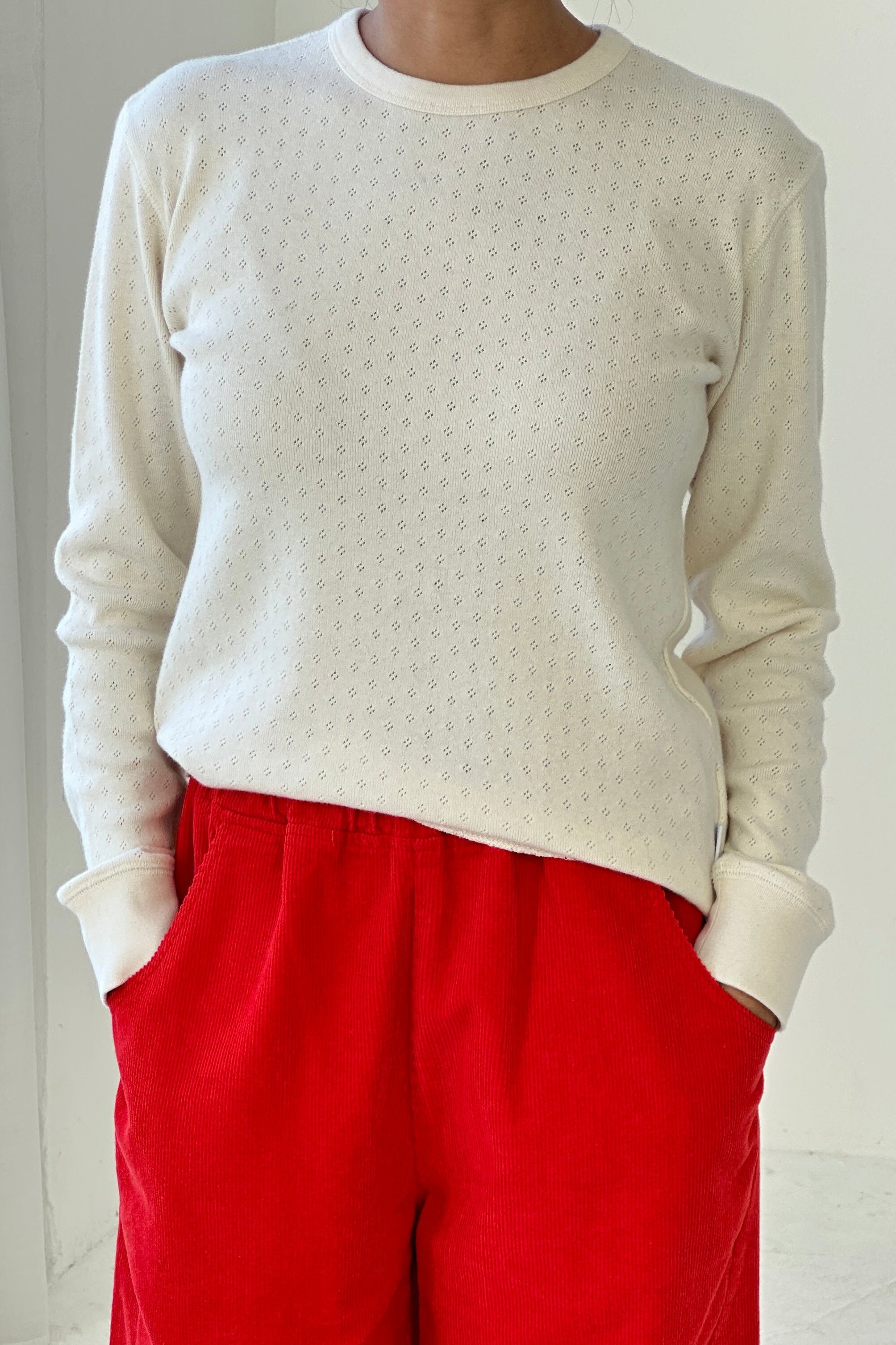 Pointelle Fundamental Tee - Naturel