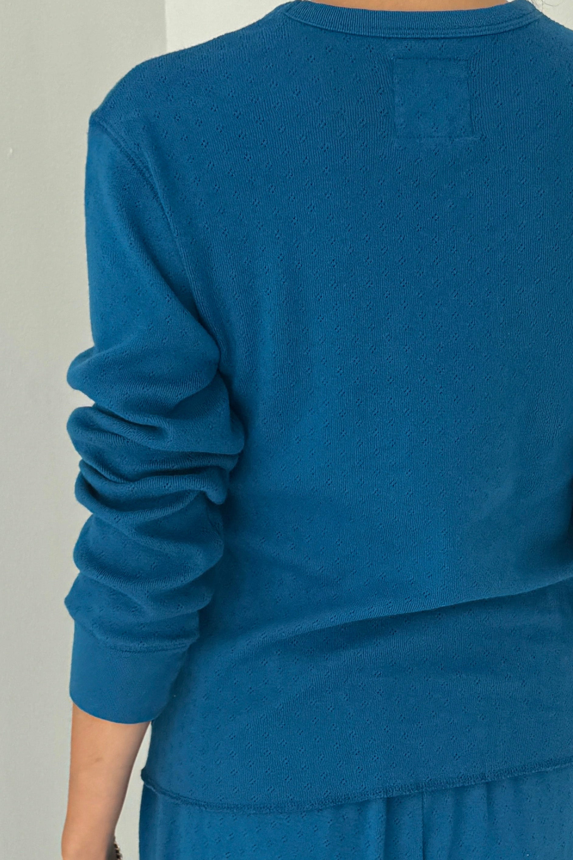 Pointelle Fundamental Tee - Sea Blue