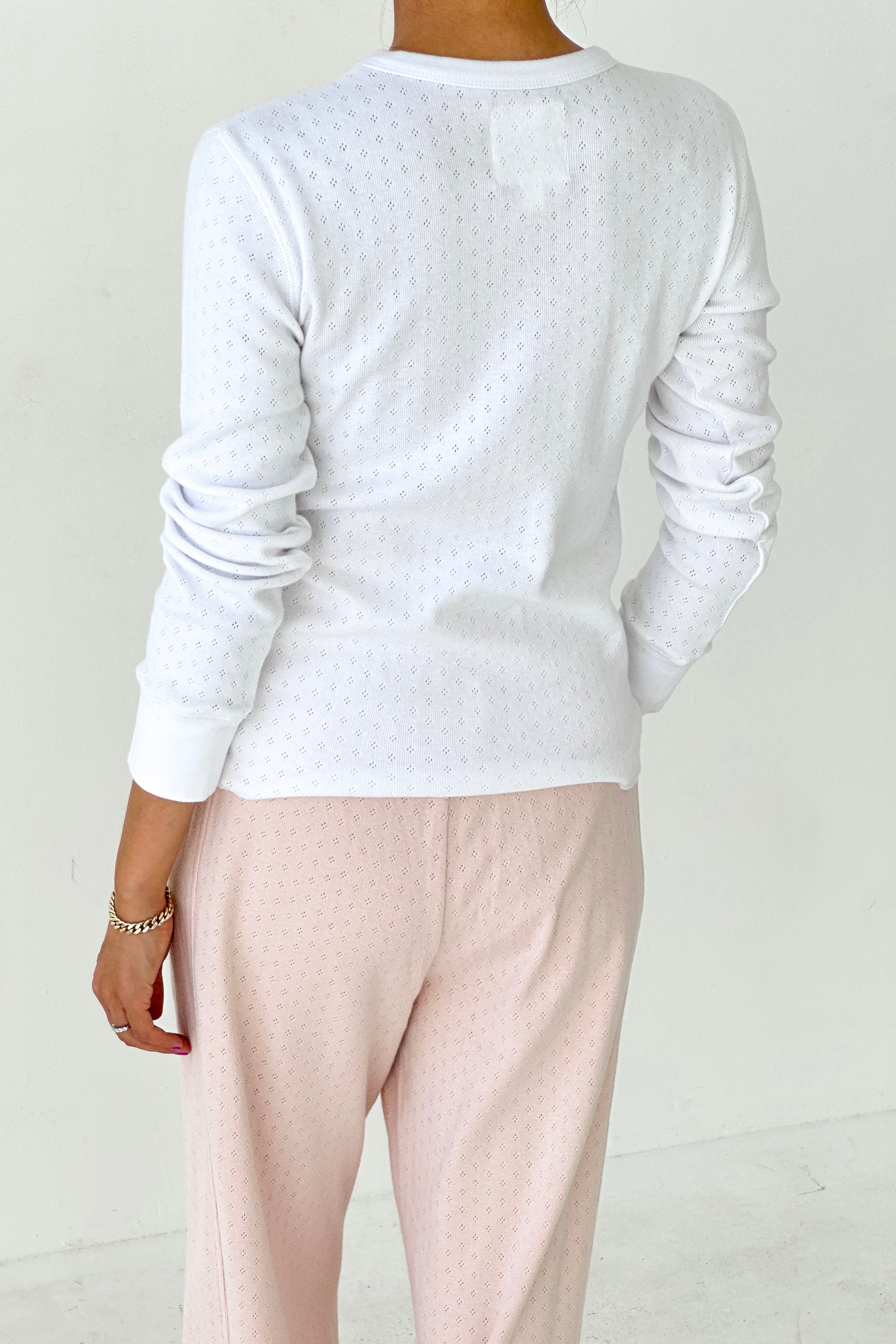 Pointelle Fundamental Tee - Snow White