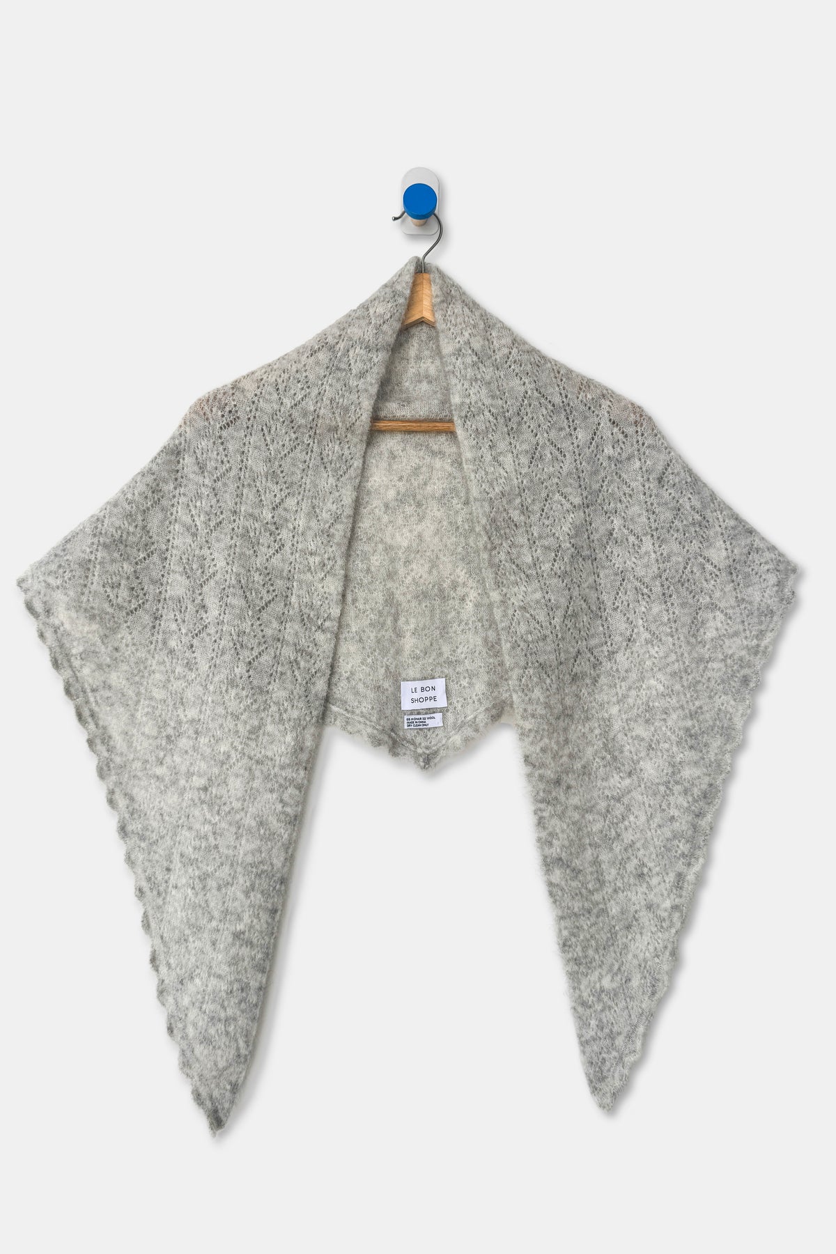 Mohair Pointelle Shawl - Ht. Grey