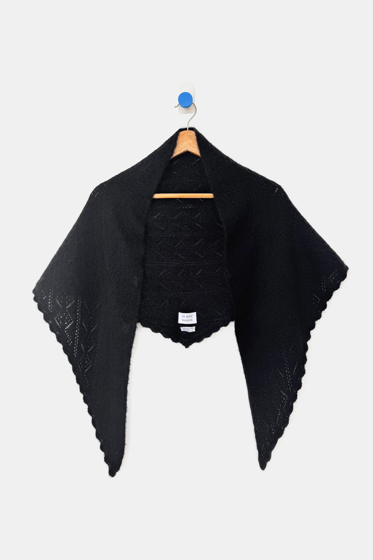 Mohair Pointelle Shawl - Onyx