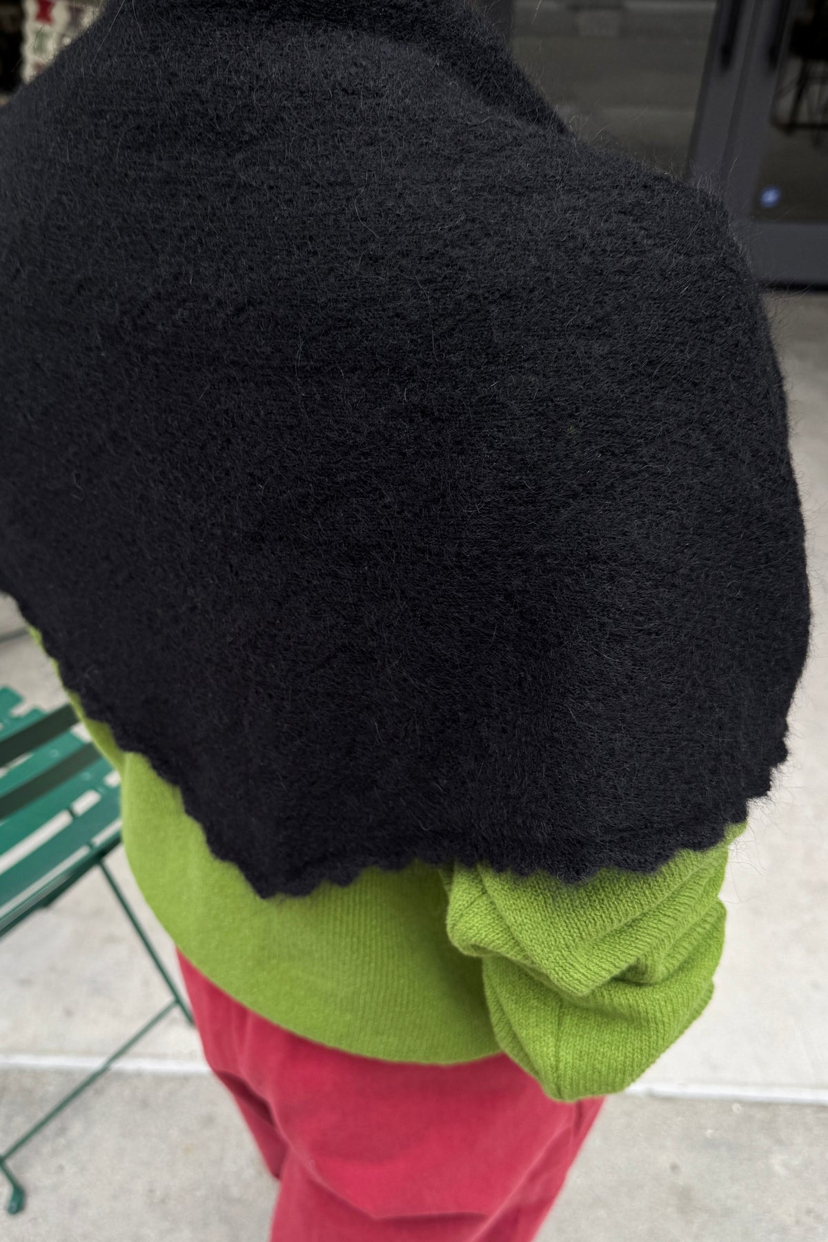 Mohair Pointelle Shawl - Onyx
