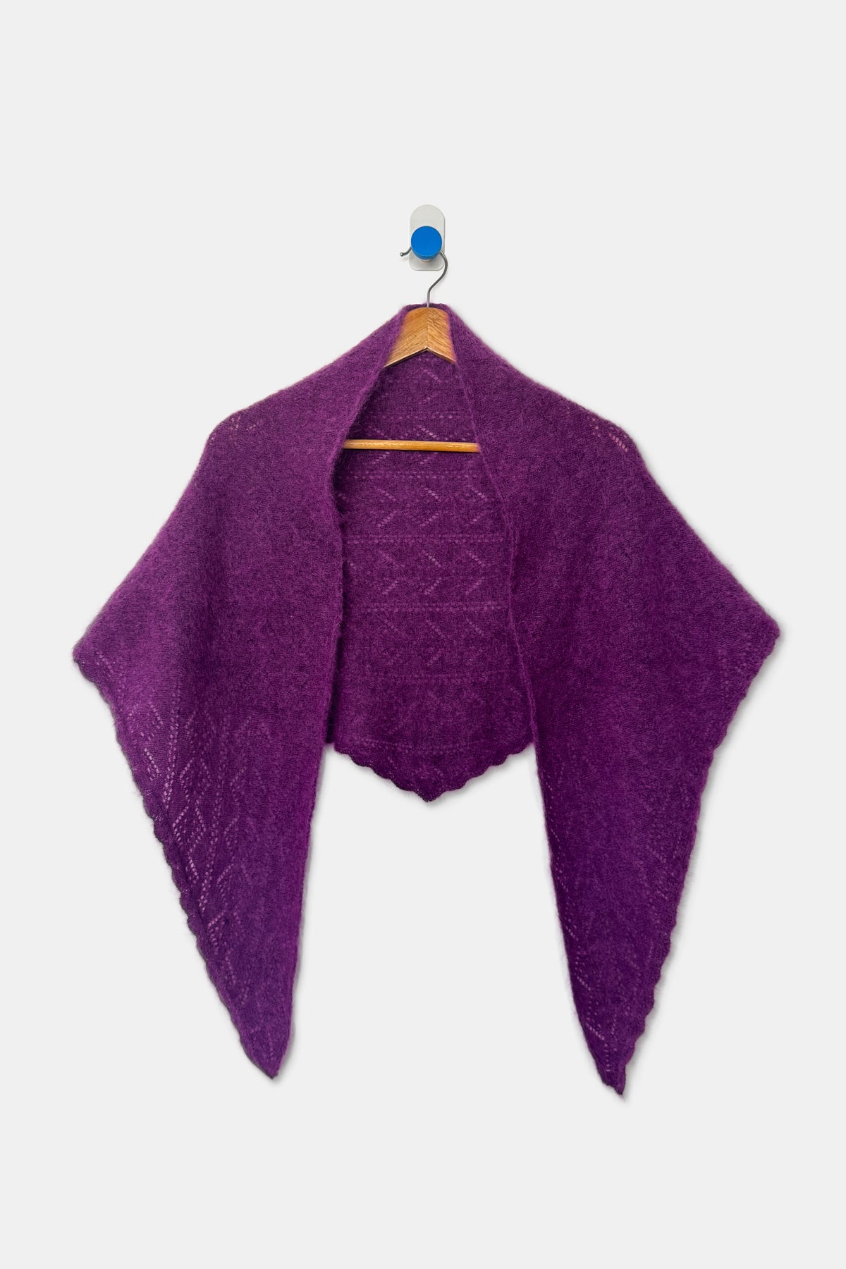 Mohair Pointelle Shawl - Purple