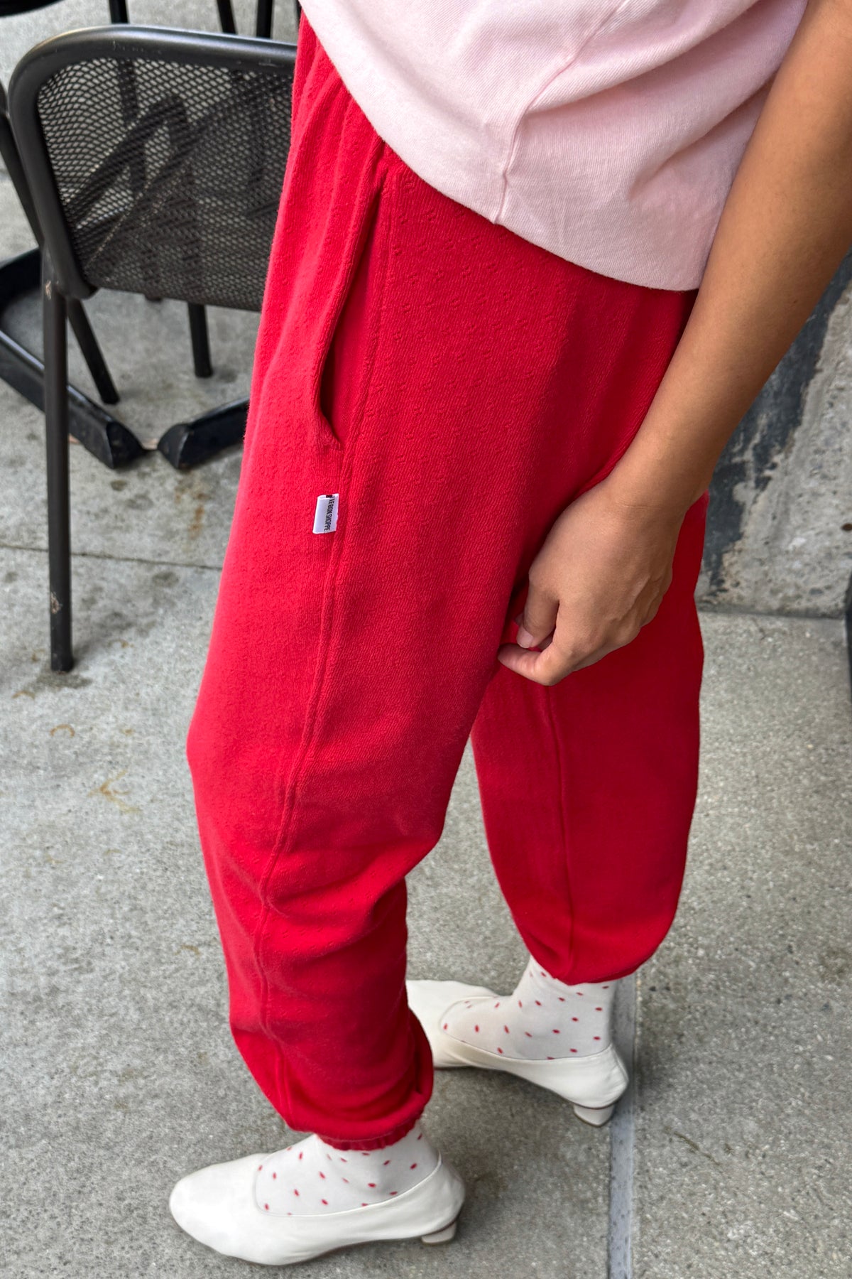 Pointelle Serene Joggers - Red Apple