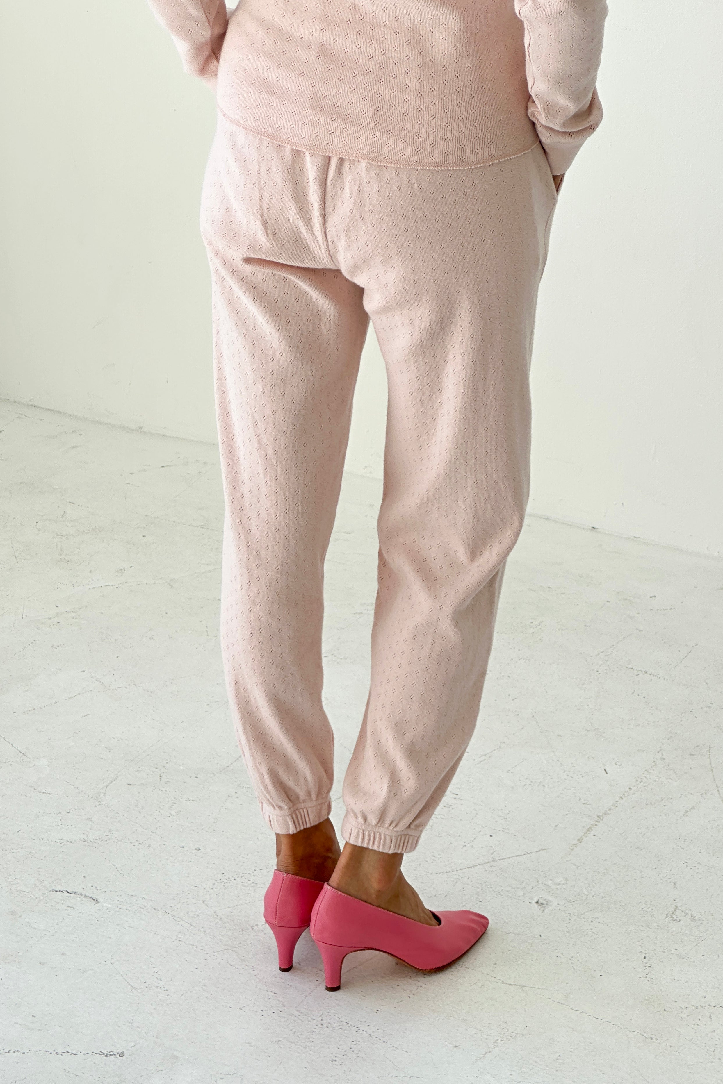 Pointelle Serene Joggers - Baby Pink